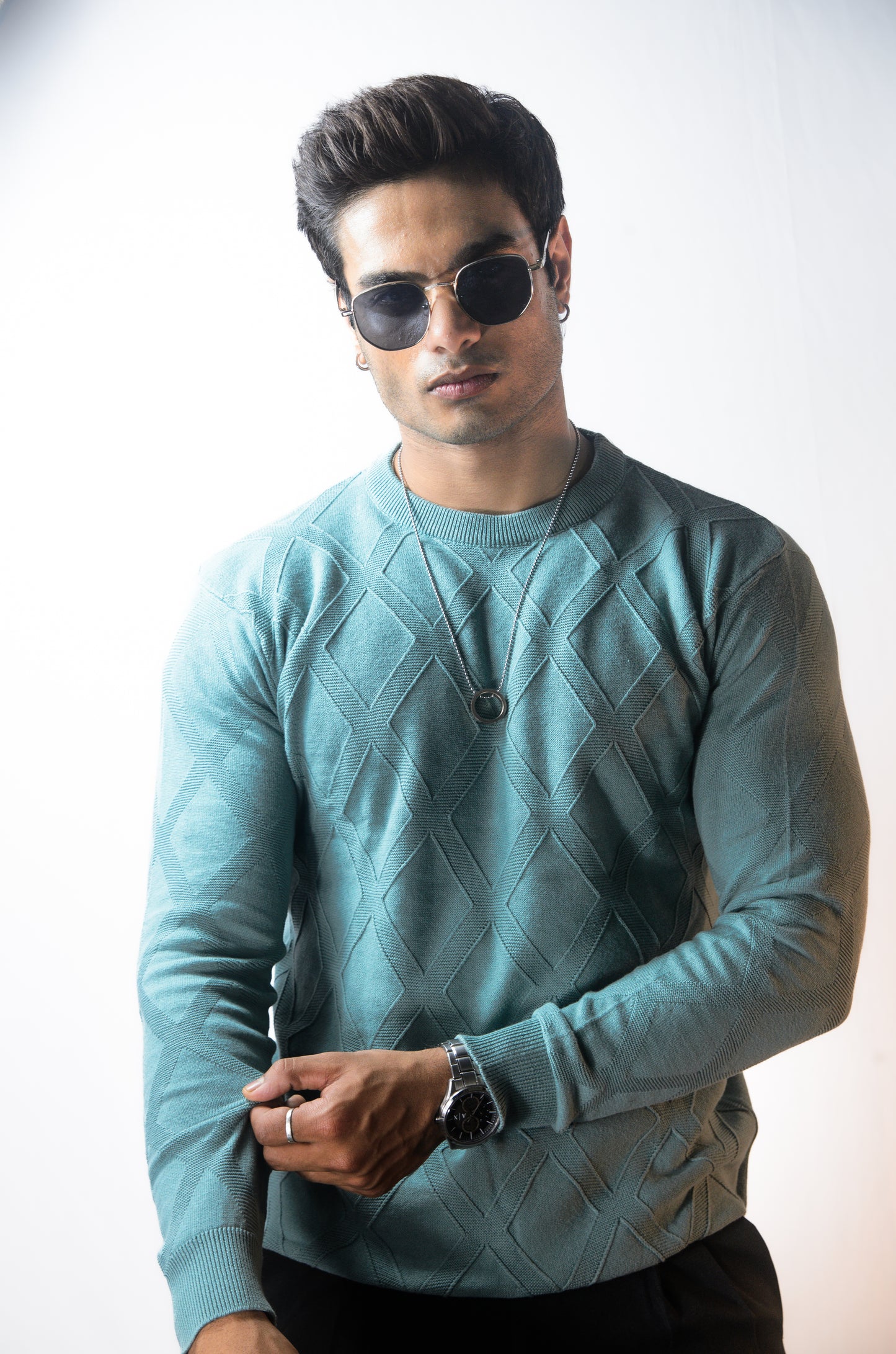 Solace Full Sleeve T-shirt Pista Cyan