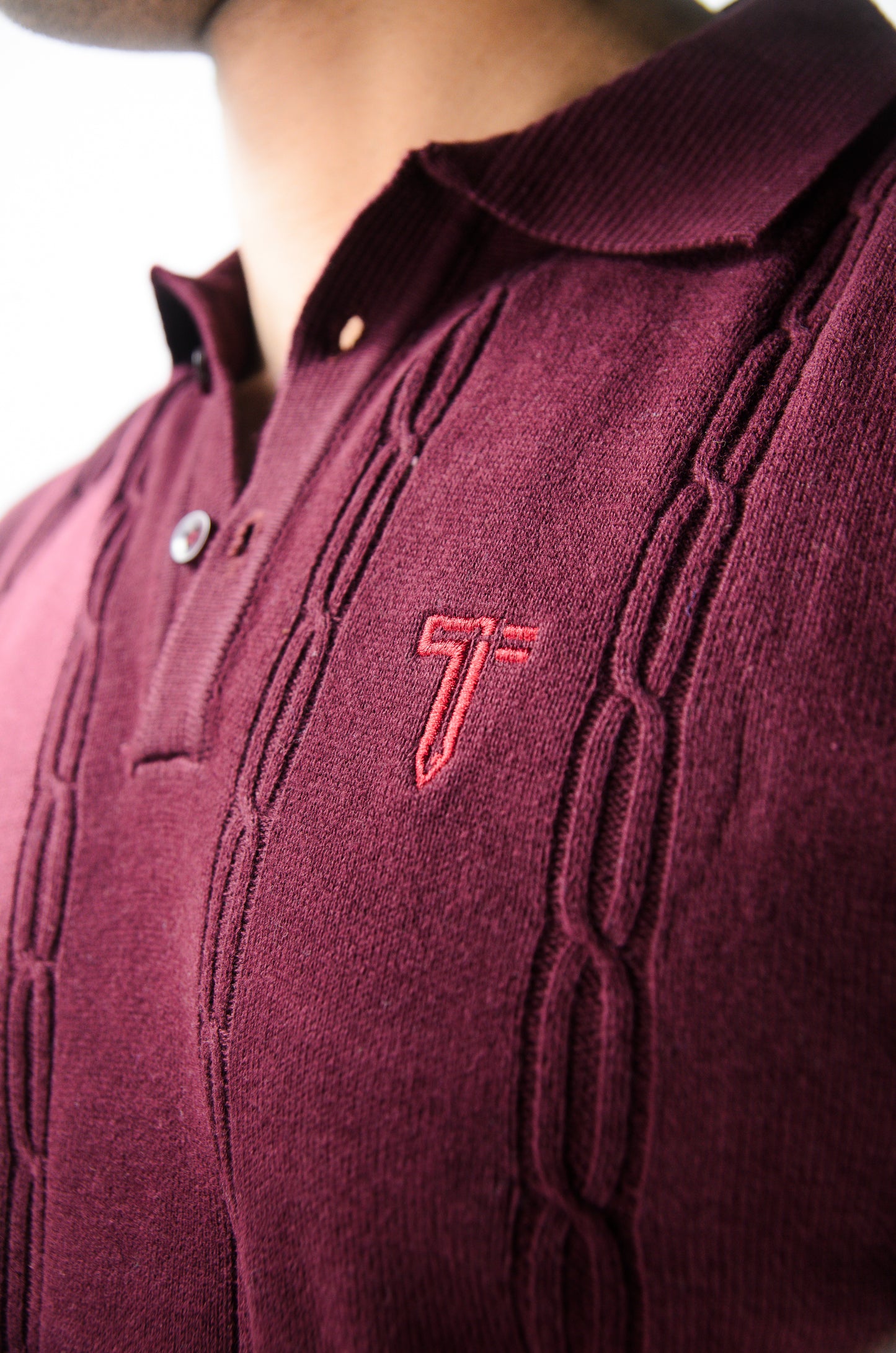 The Noiré Half Sleeve Polo - WINE