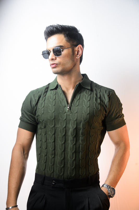 The Oakmont Knit T-Shirt- Olive
