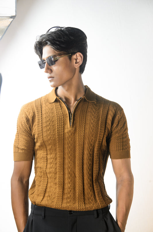 Old Money Concept T-Shirt - BROWN