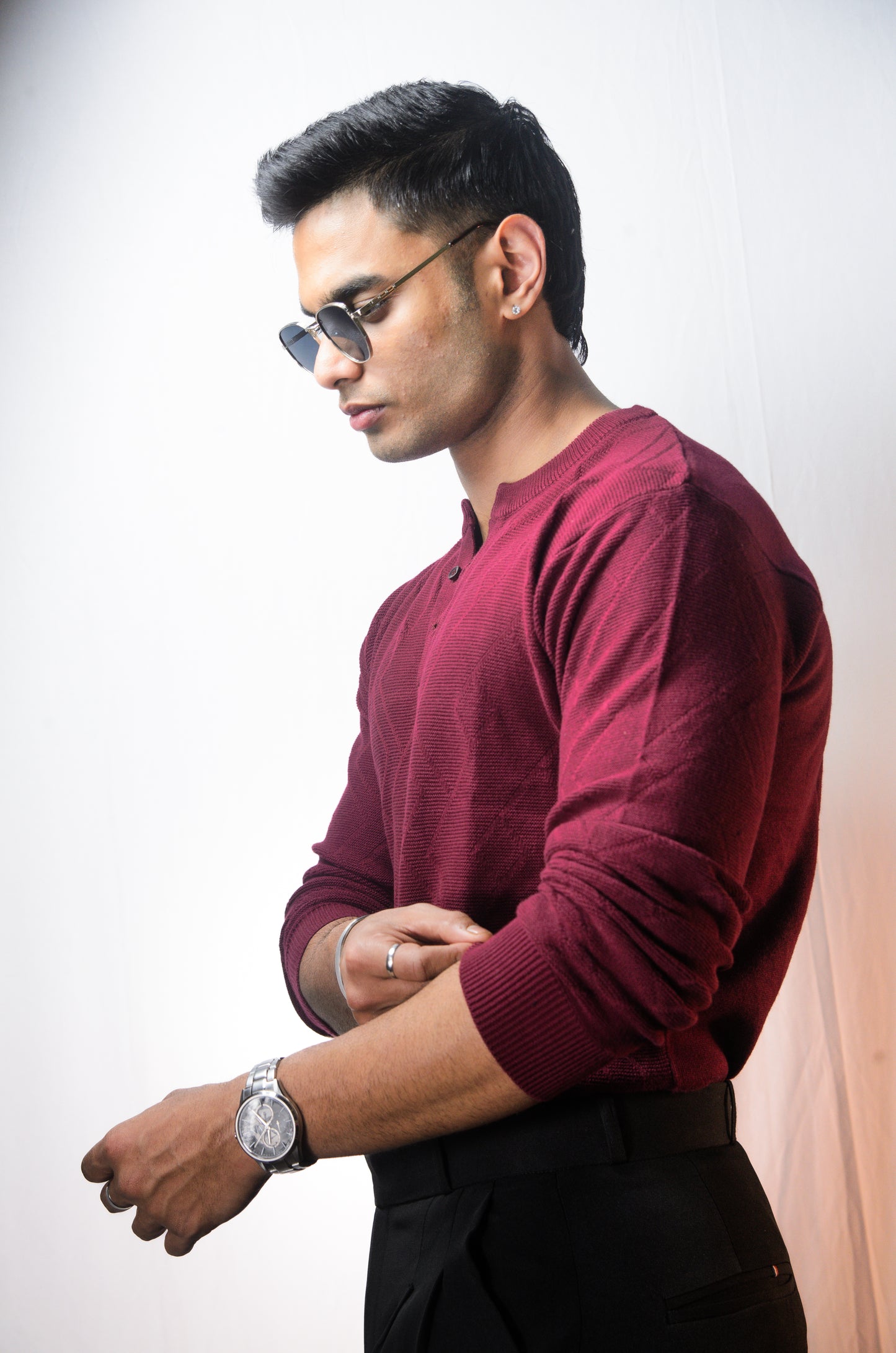 The Arizona Full Sleeve Polo T-Shirt - WINE