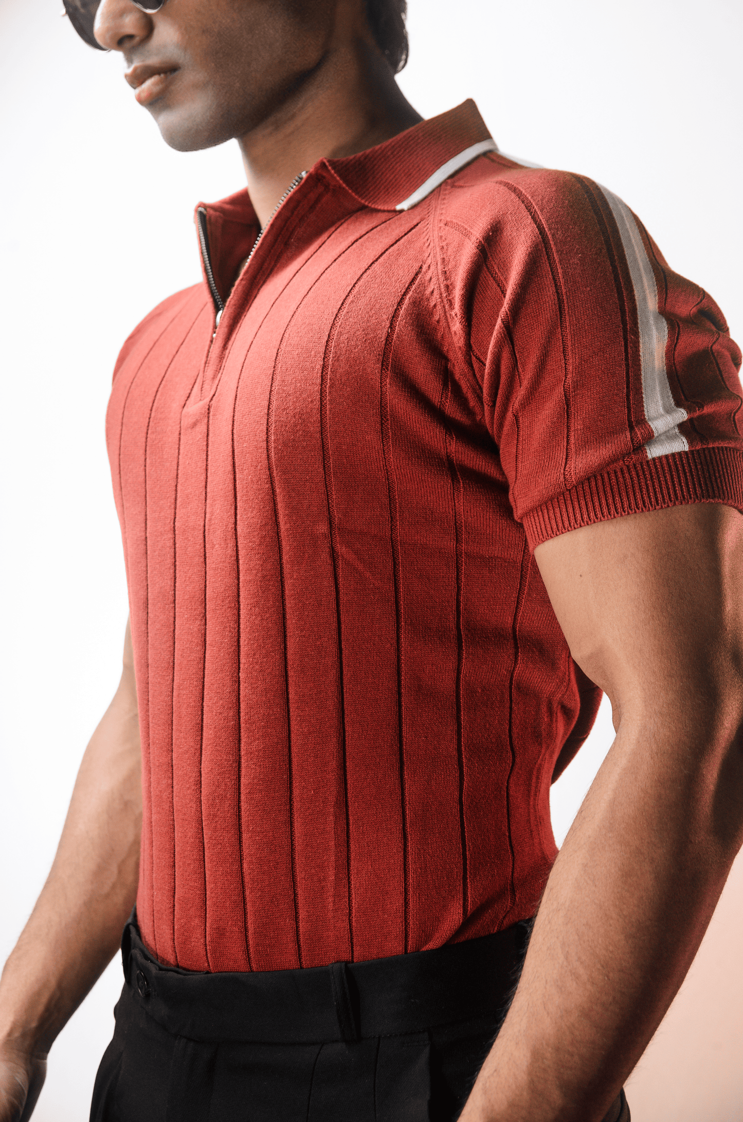 Clubline Textured Polo - WOOD RED