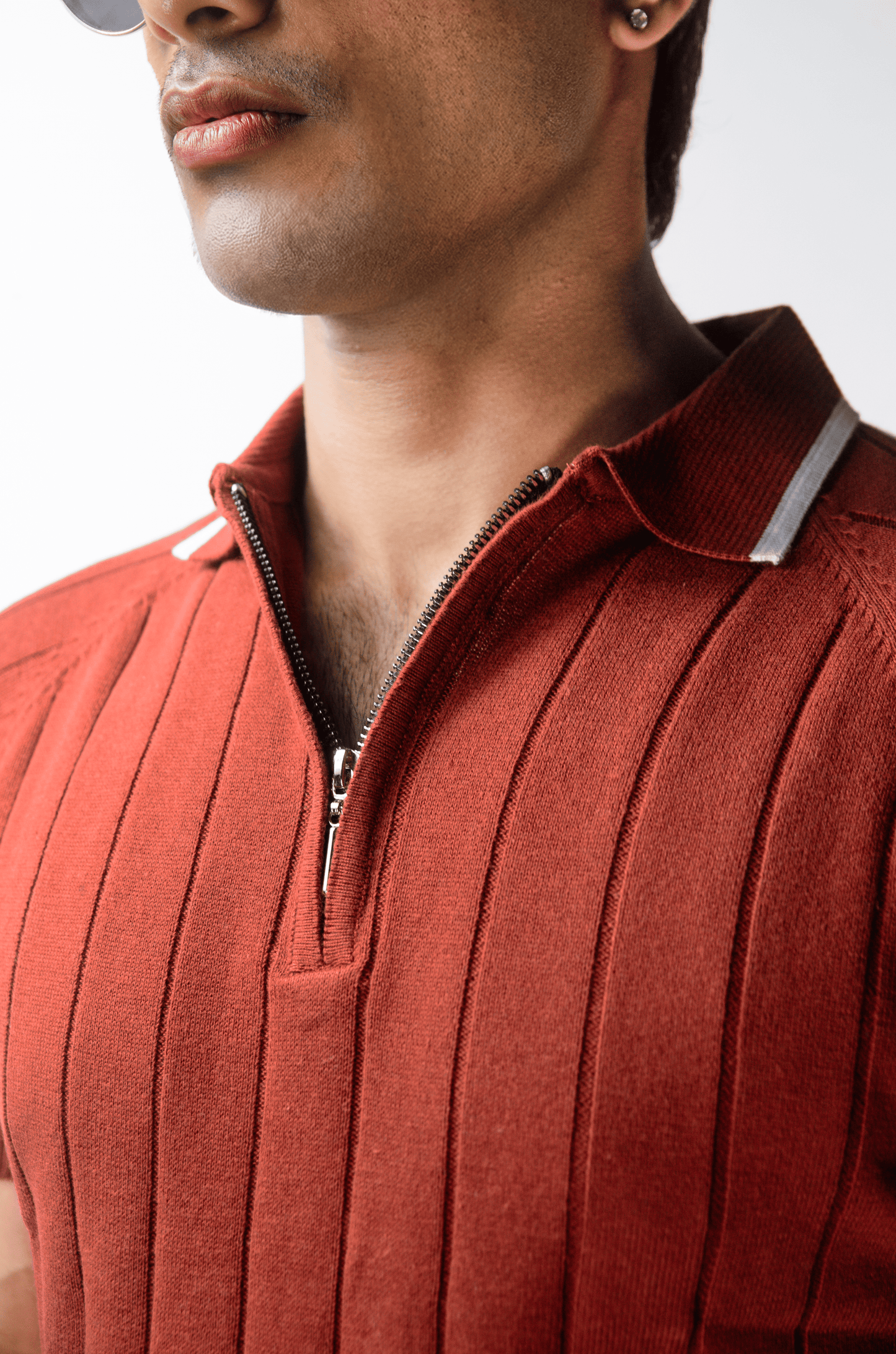 Clubline Textured Polo - WOOD RED