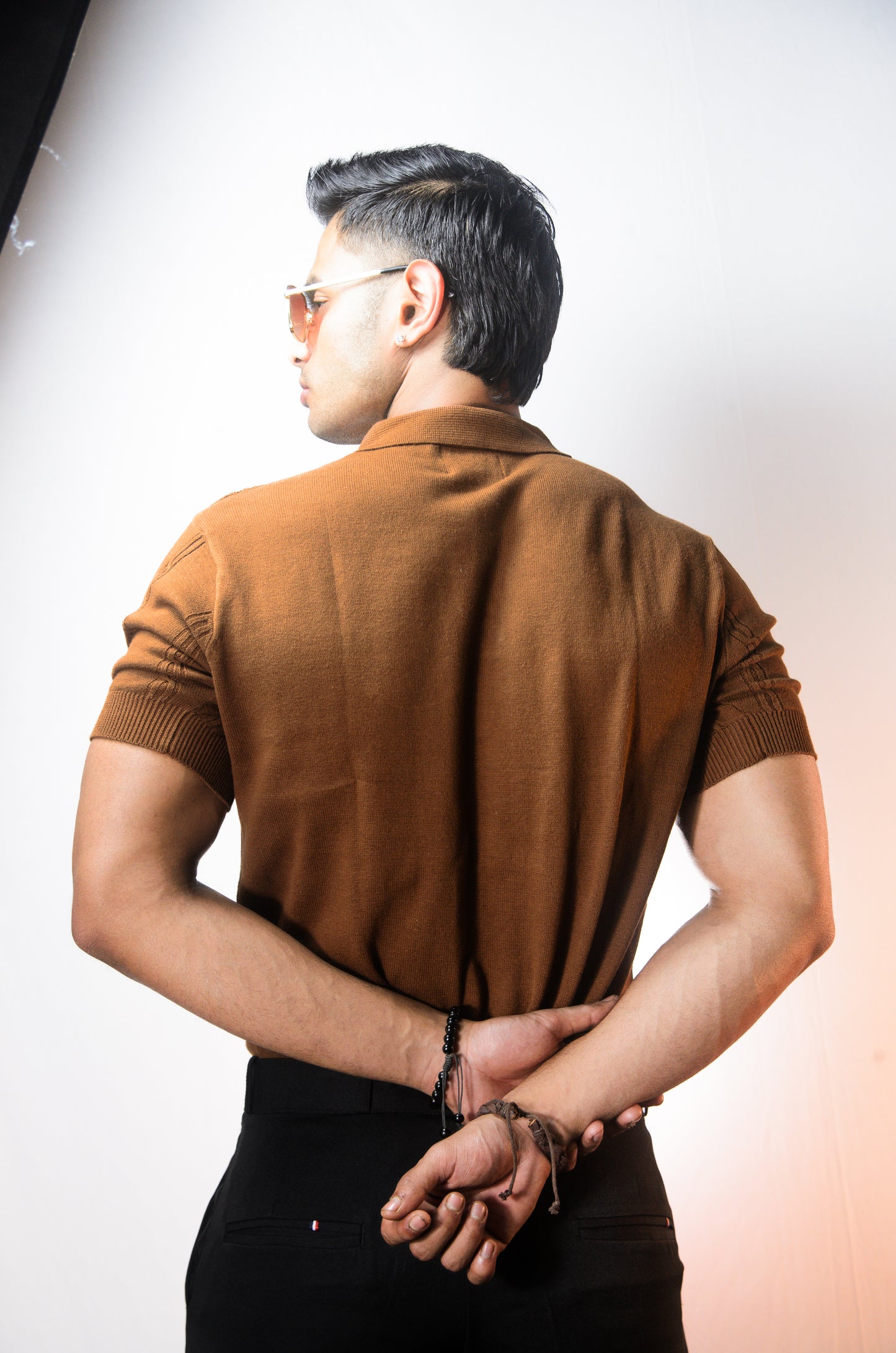 The Noiré Half Sleeve Polo - BROWN