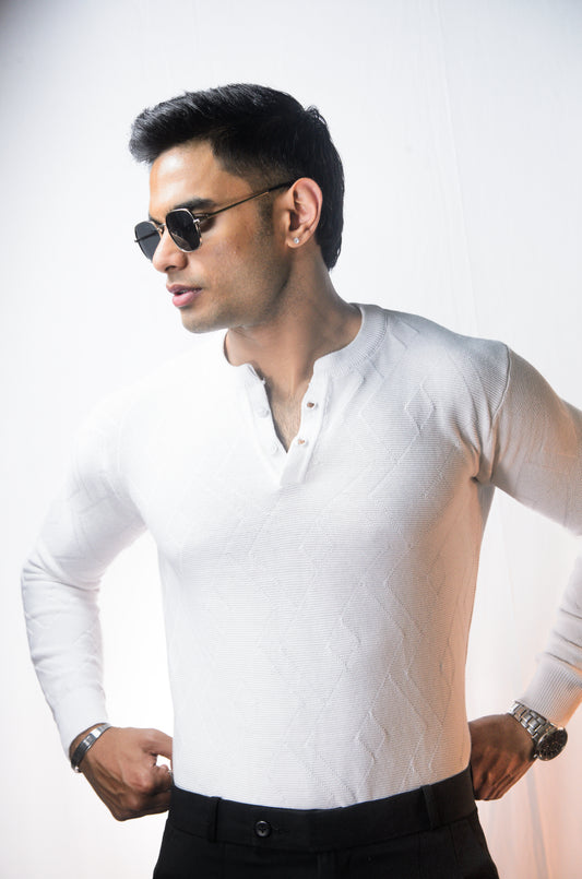 The Arizona Full Sleeve Polo T-Shirt - WHITE