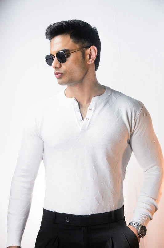 The Arizona Full Sleeve Polo T-Shirt - WHITE