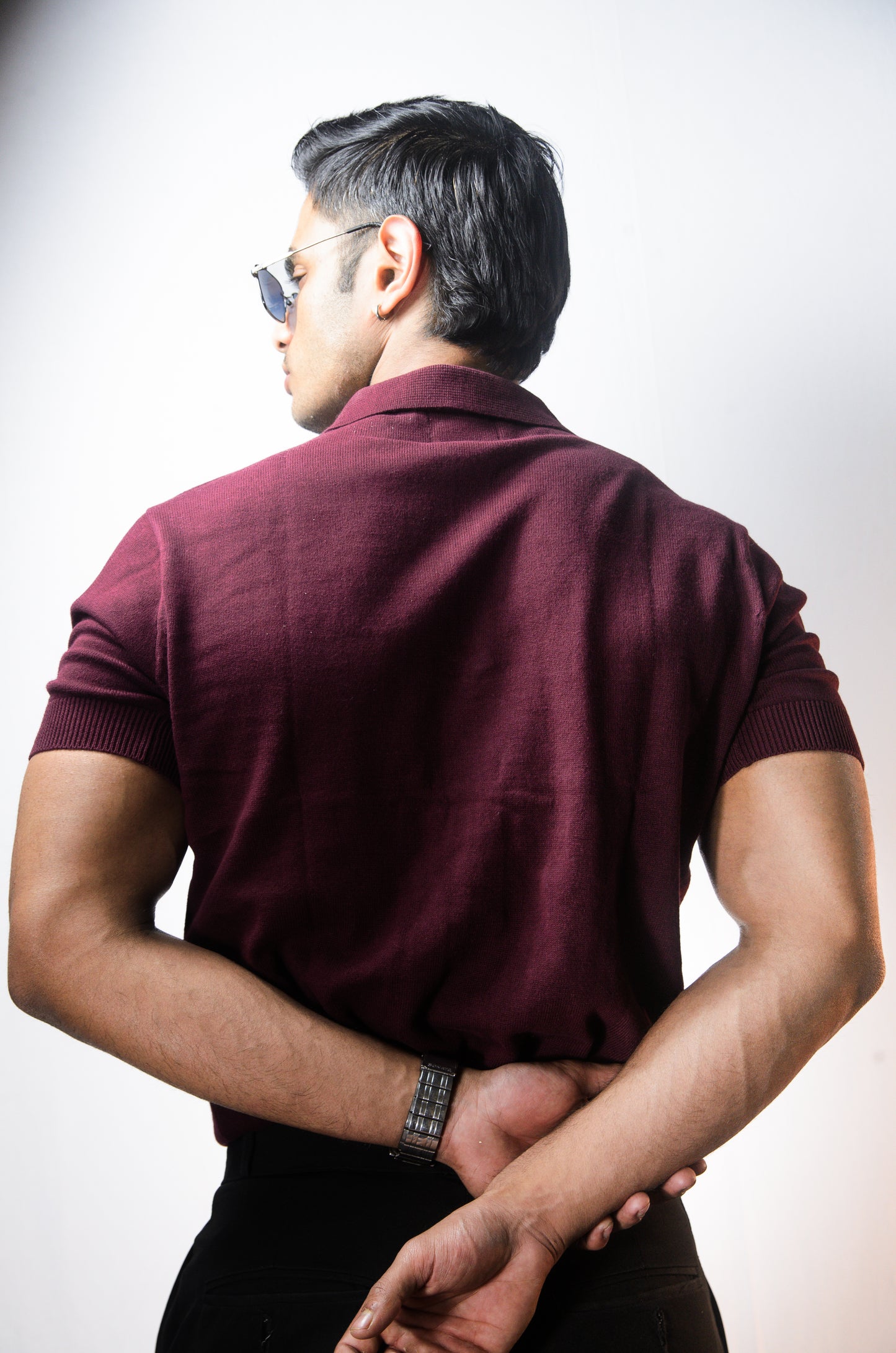 Santorini Knit Polo-WINE