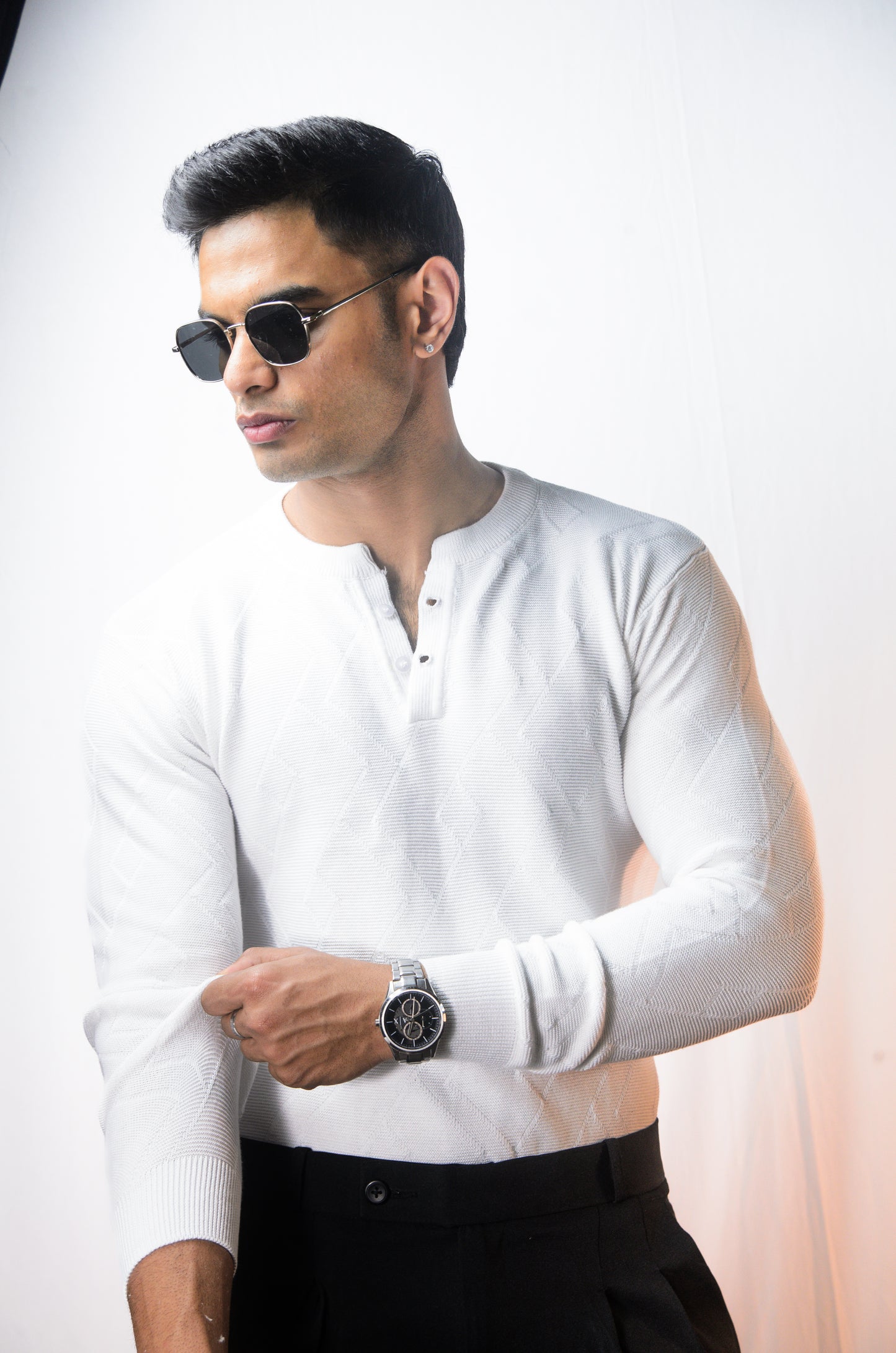 The Arizona Full Sleeve Polo T-Shirt - WHITE