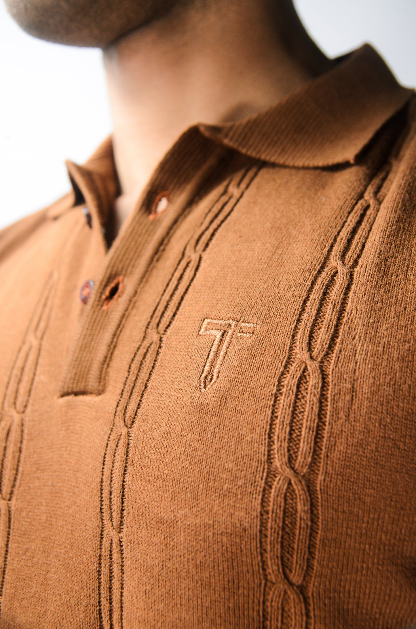 The Noiré Half Sleeve Polo - BROWN