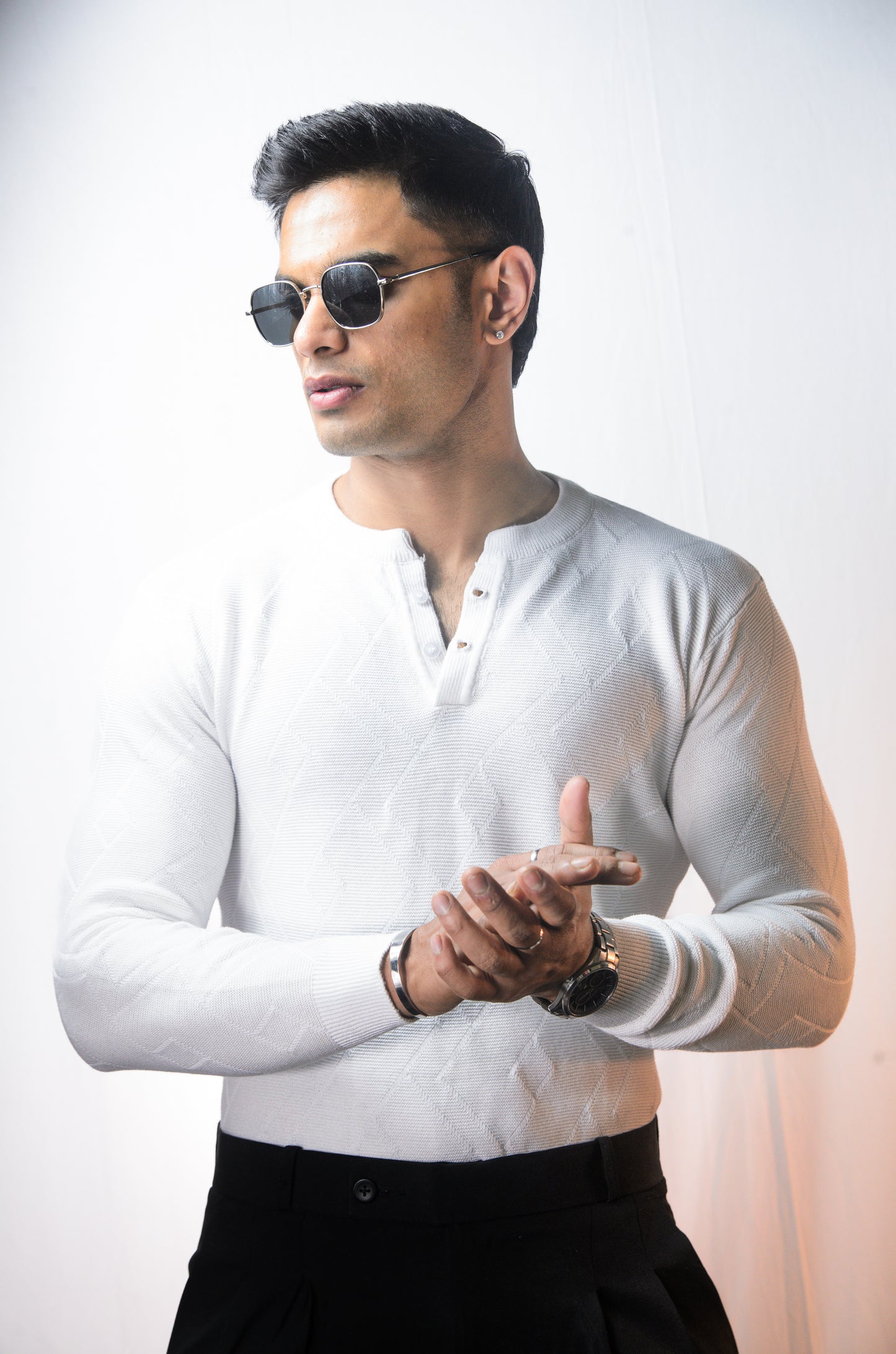 The Arizona Full Sleeve Polo T-Shirt - WHITE