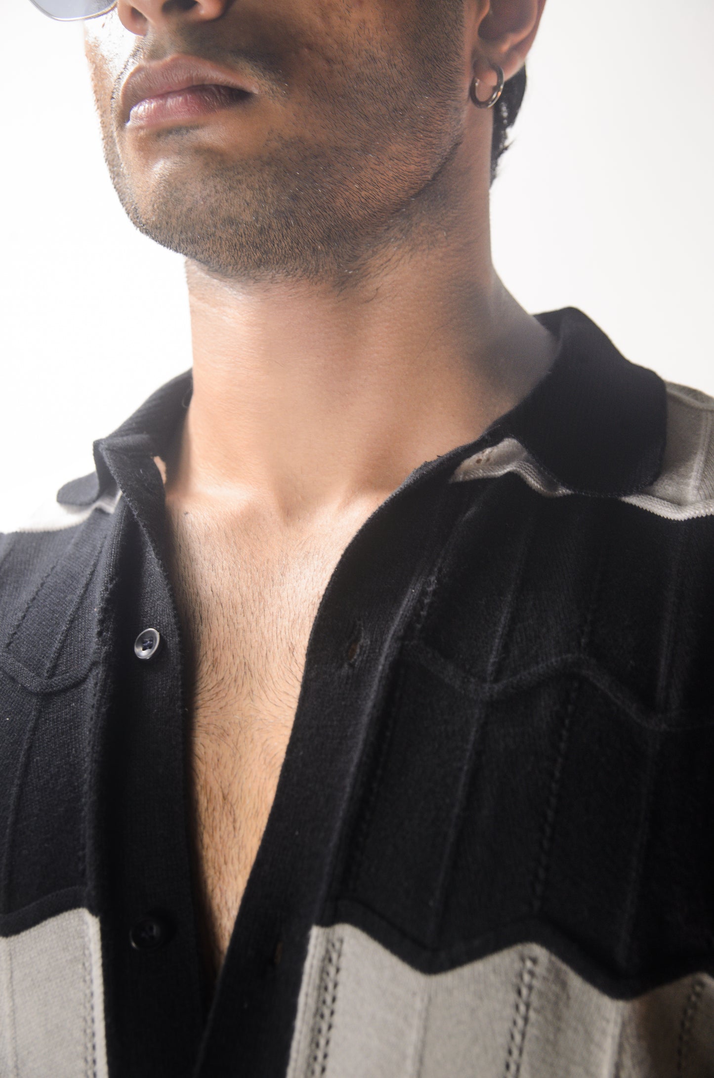 The Chill Stitch Knitted Shirt - BLACK