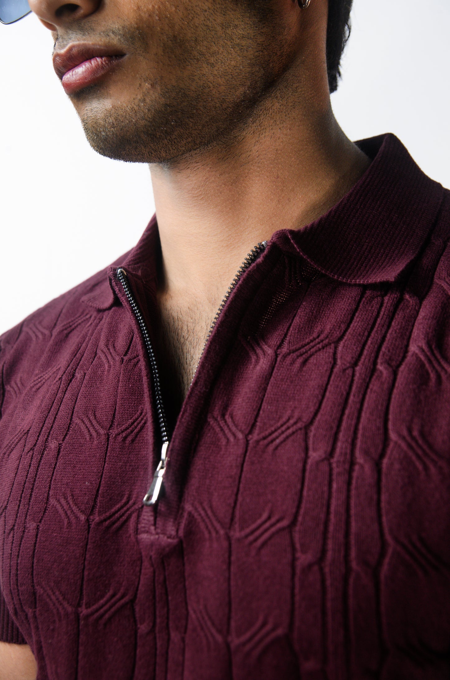 Santorini Knit Polo-WINE