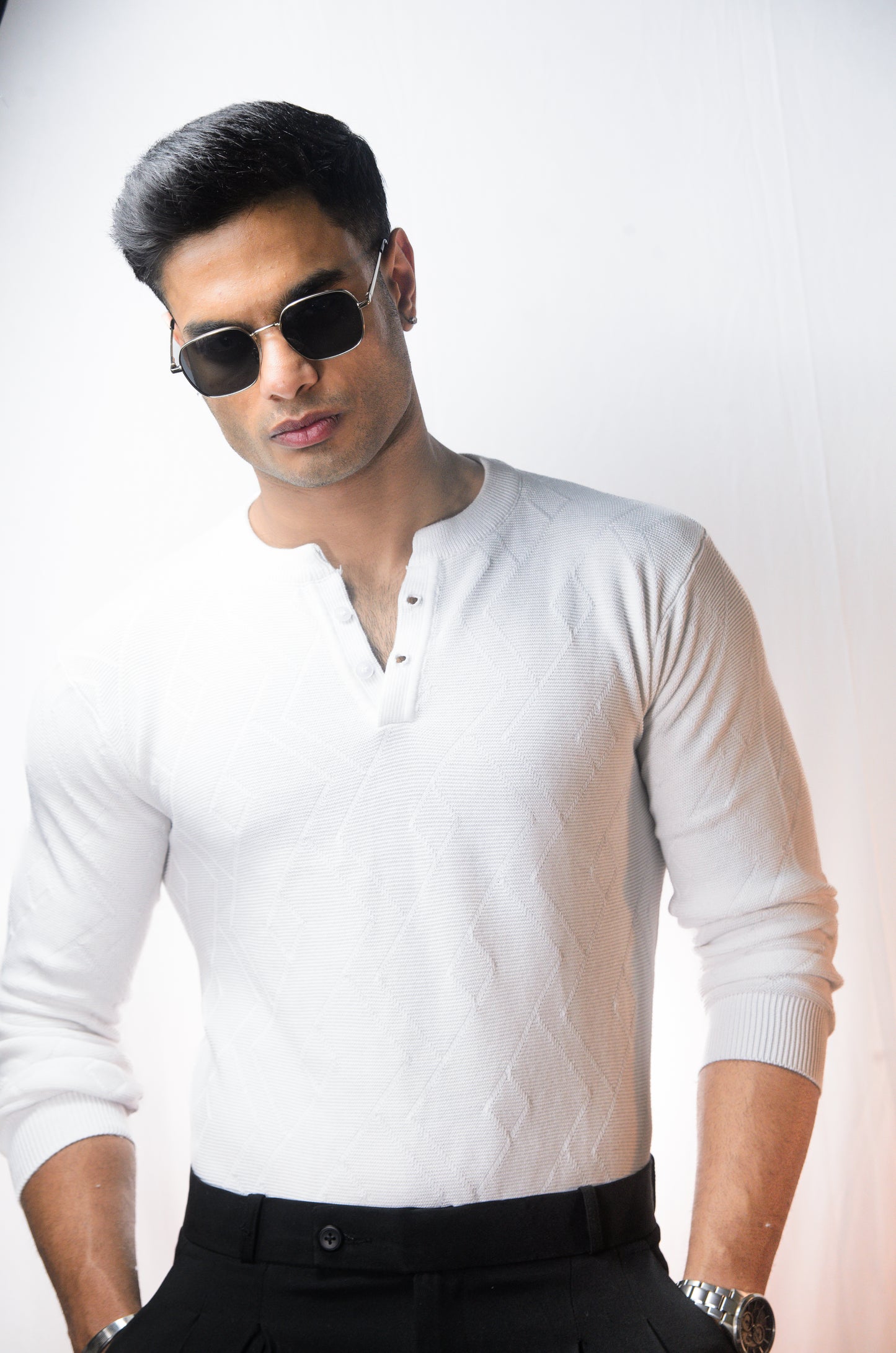 The Arizona Full Sleeve Polo T-Shirt - WHITE