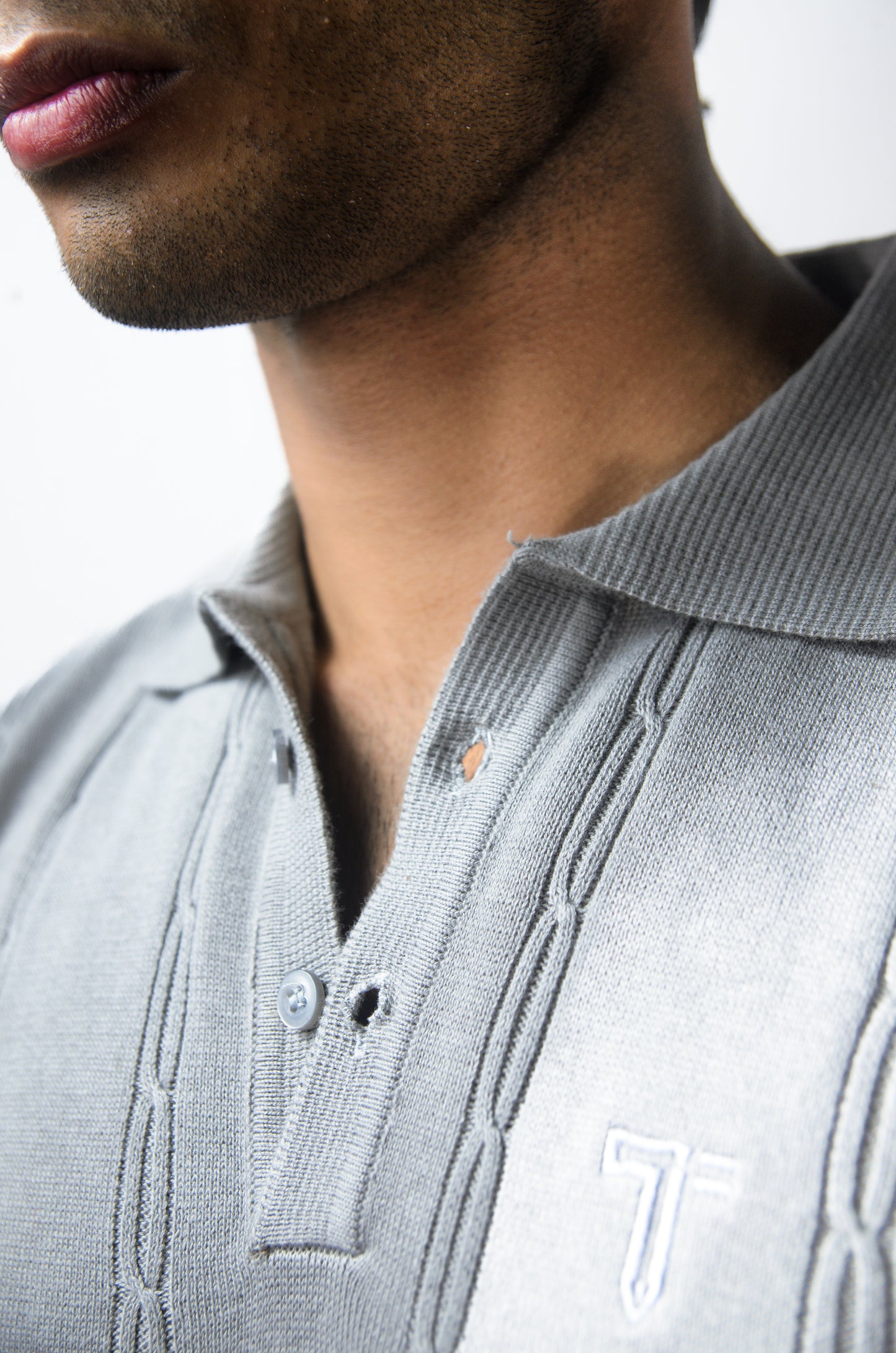 The Noiré Half Sleeve Polo - GREY