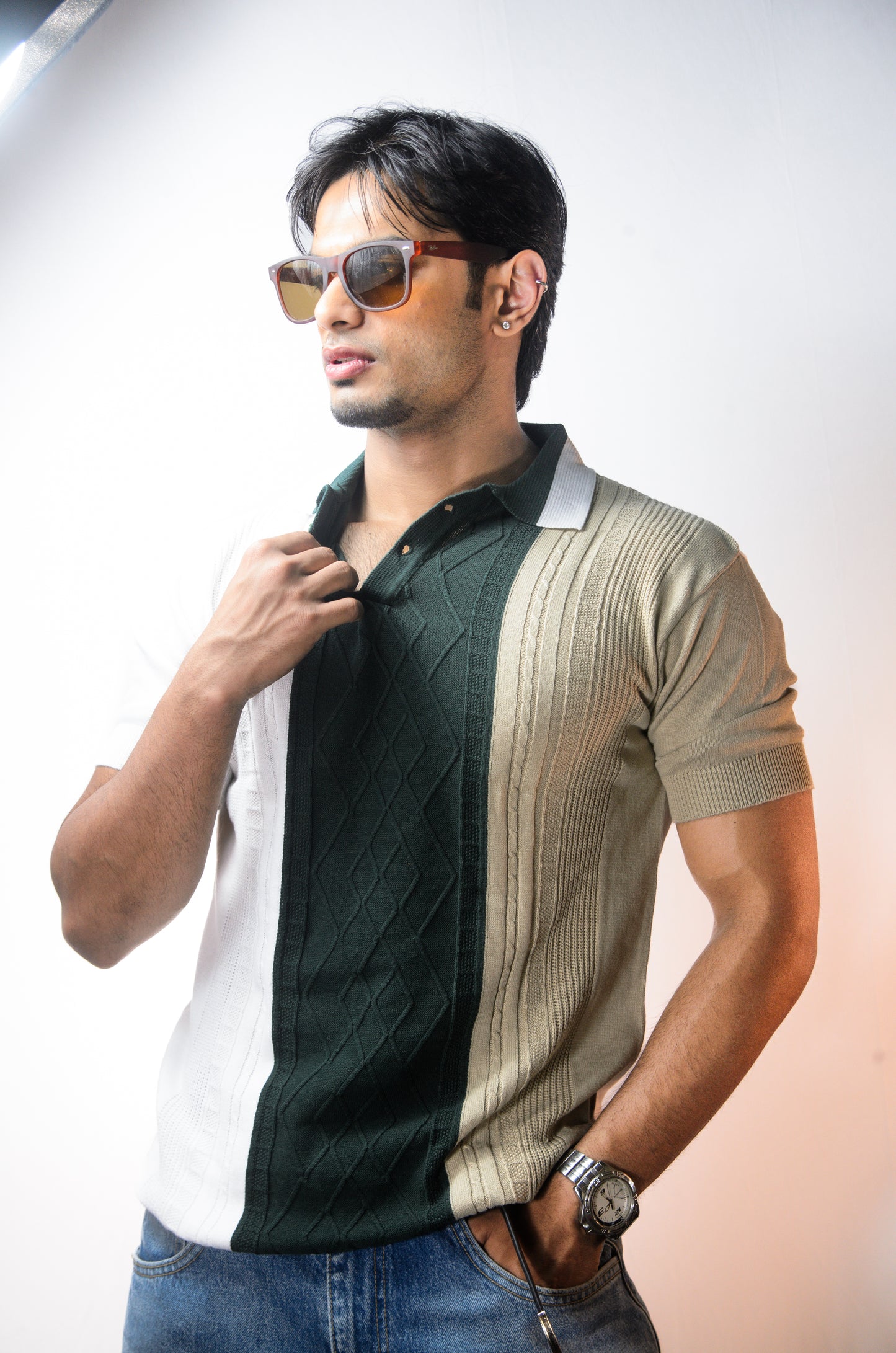 Norvane Knit Polo - BOTTLE GREEN