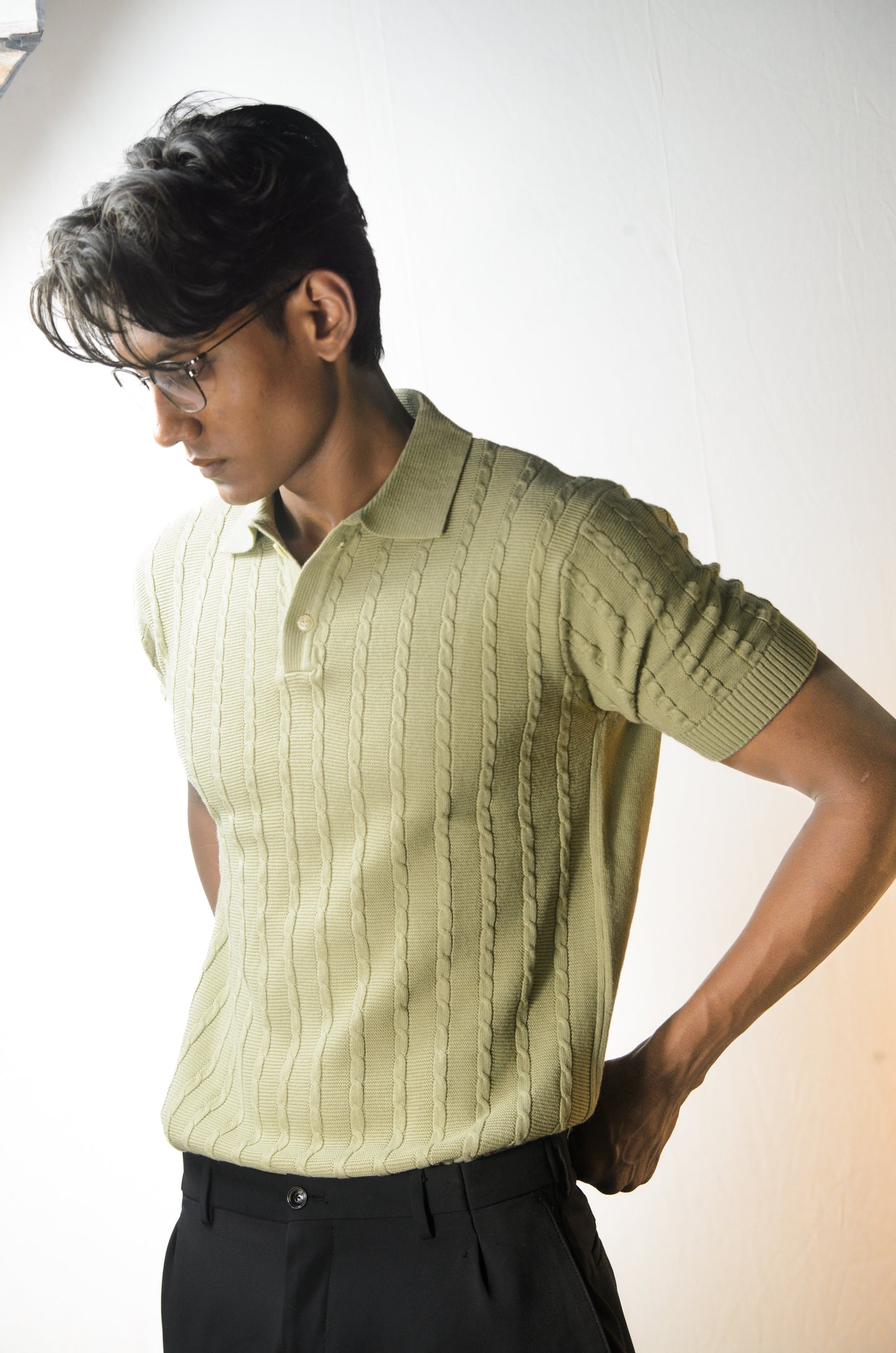 Cabel Knit T-Shirt - PISTA
