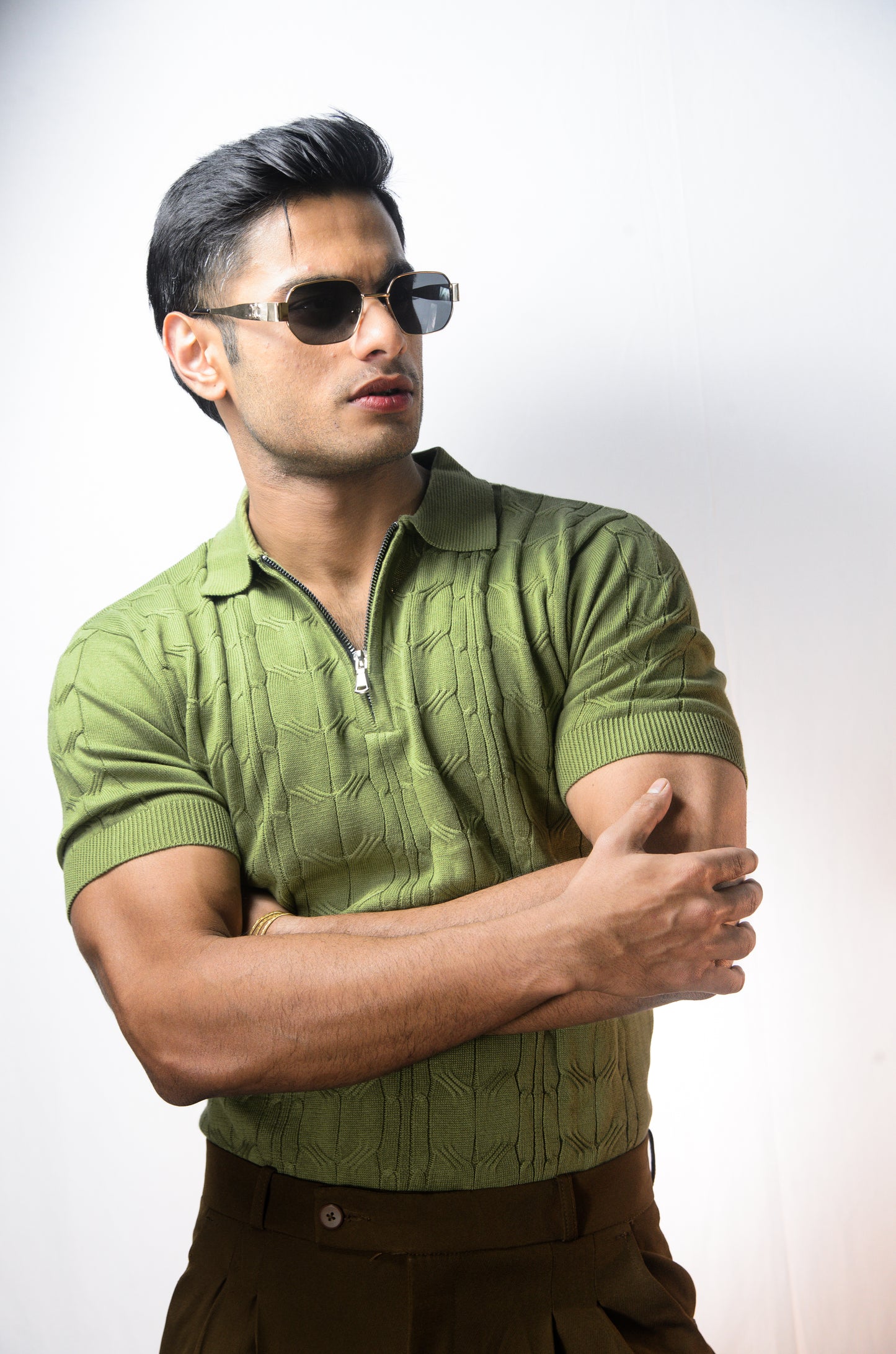 Santorini Knit Polo- ESTATE GREEN