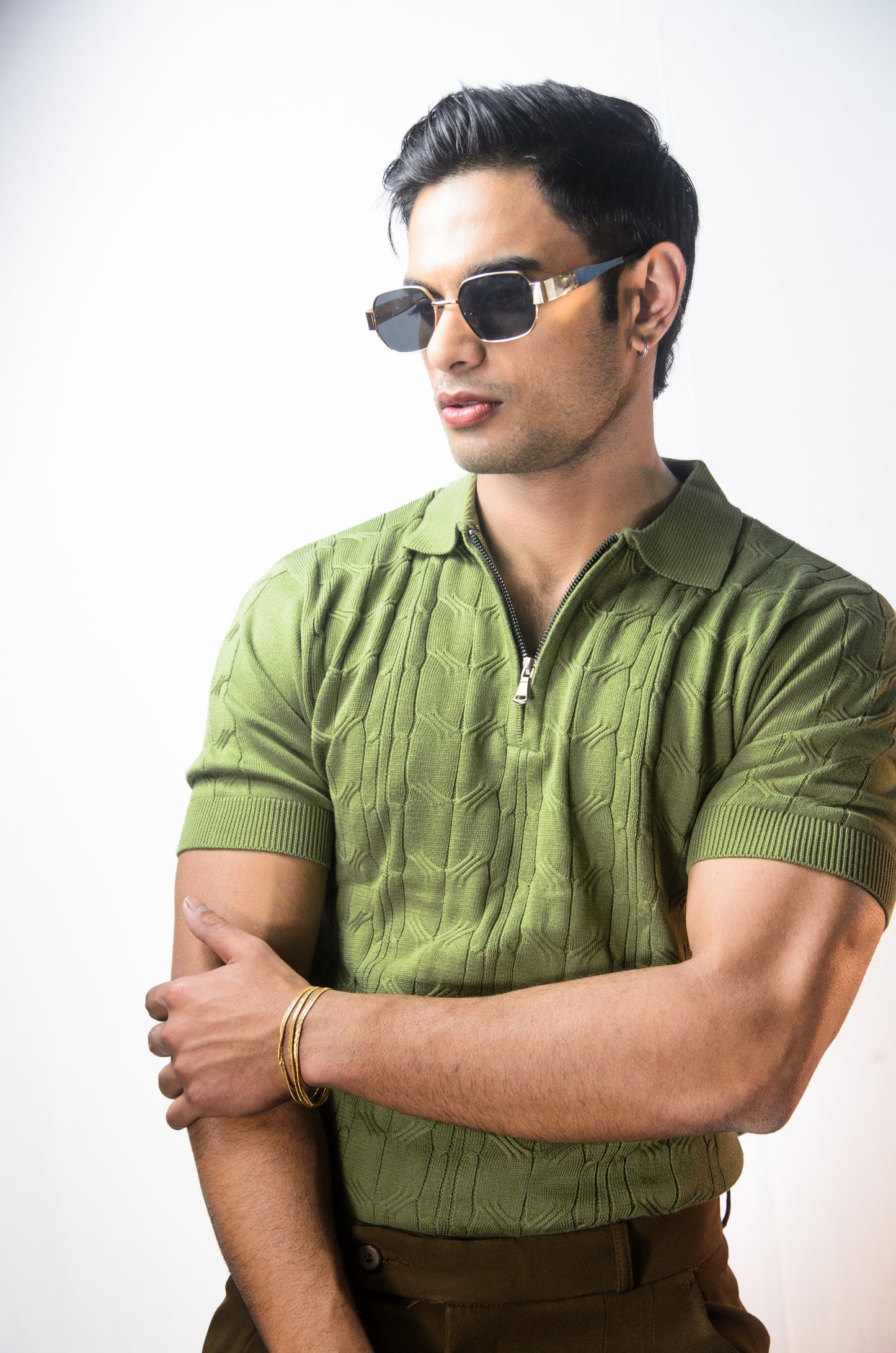 Santorini Knit Polo- ESTATE GREEN