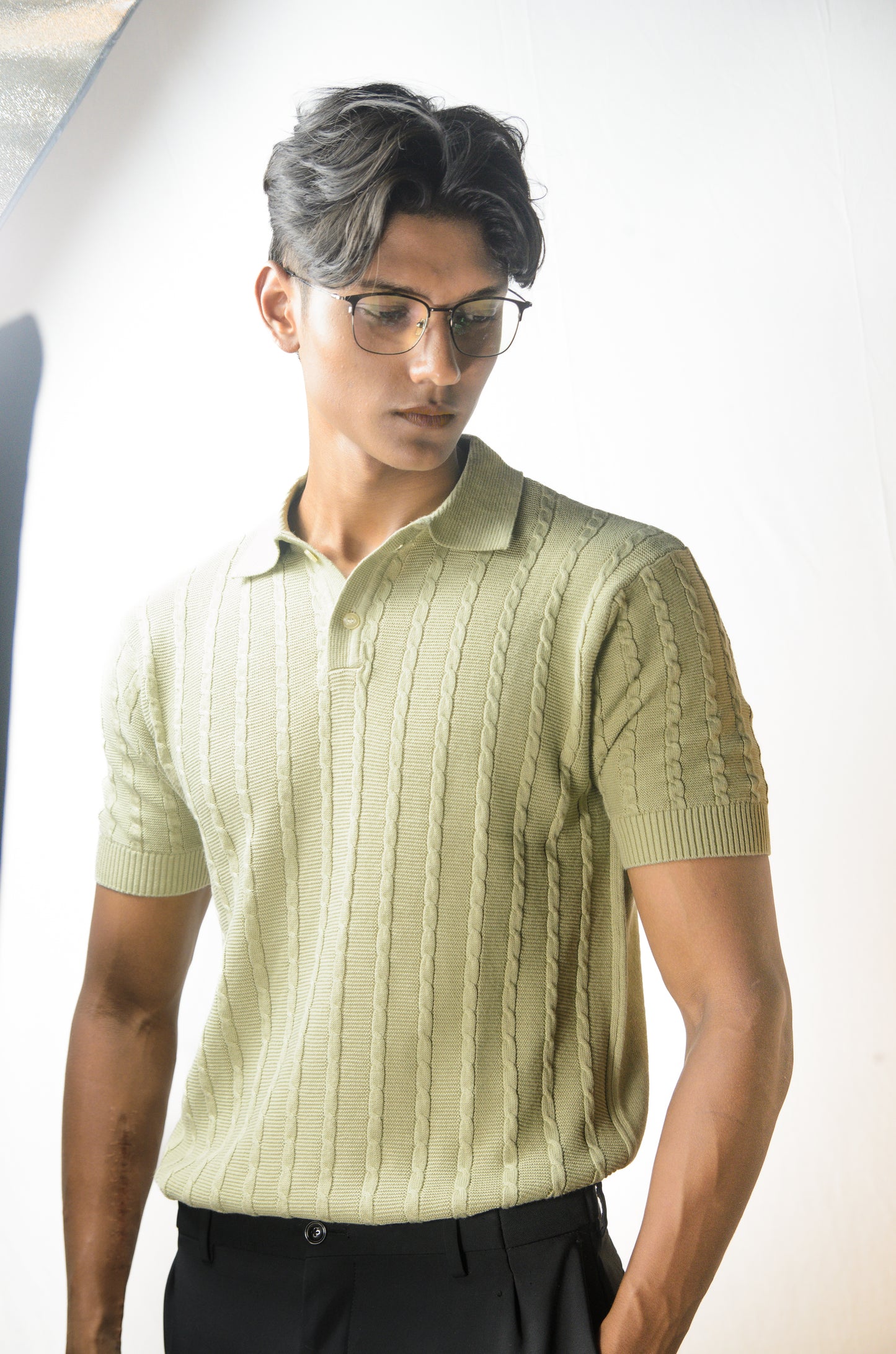 Cabel Knit T-Shirt - PISTA