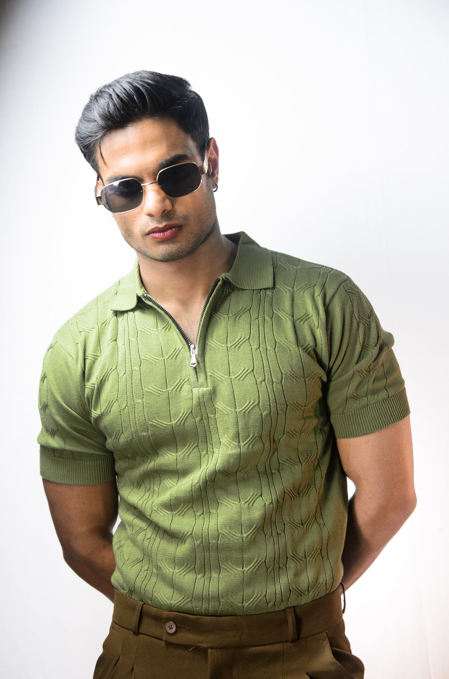 Santorini Knit Polo- ESTATE GREEN