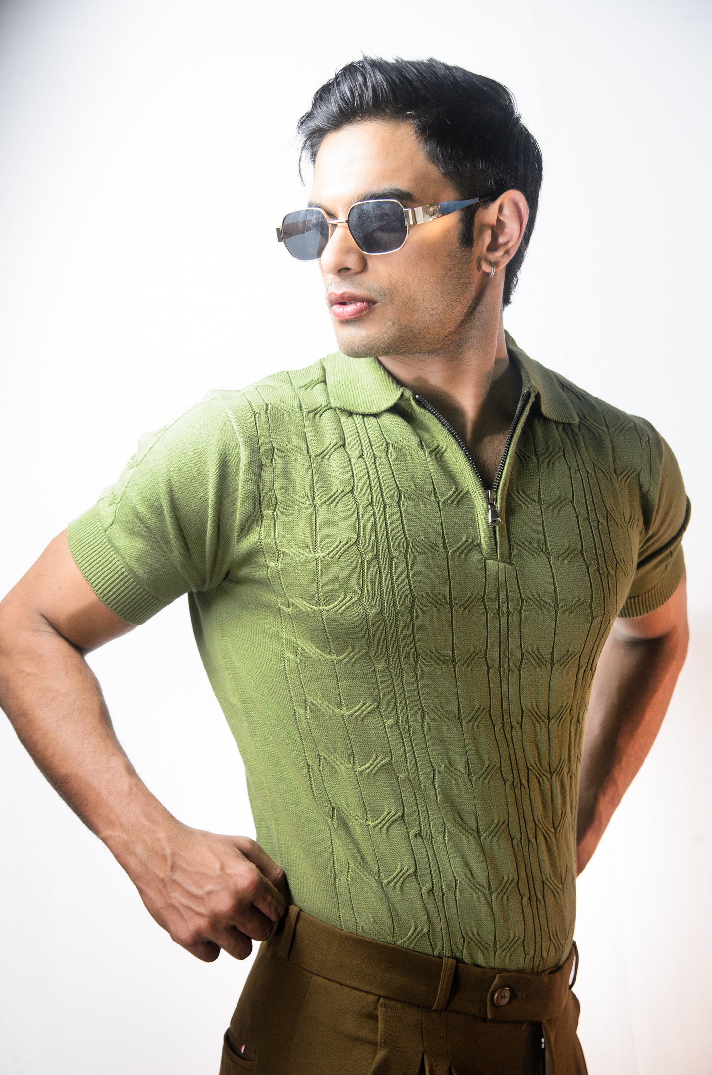 Santorini Knit Polo- ESTATE GREEN