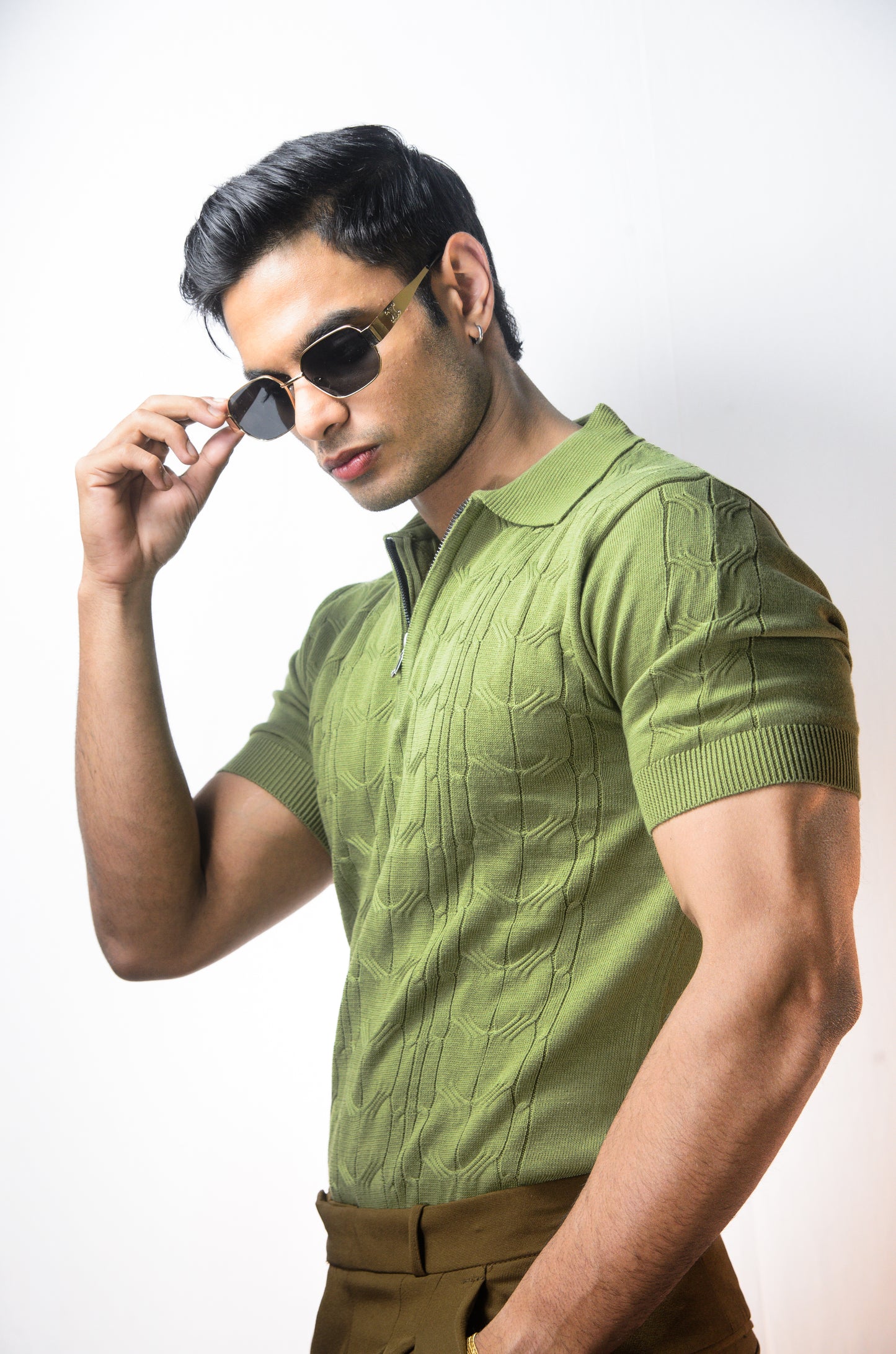 Santorini Knit Polo- ESTATE GREEN