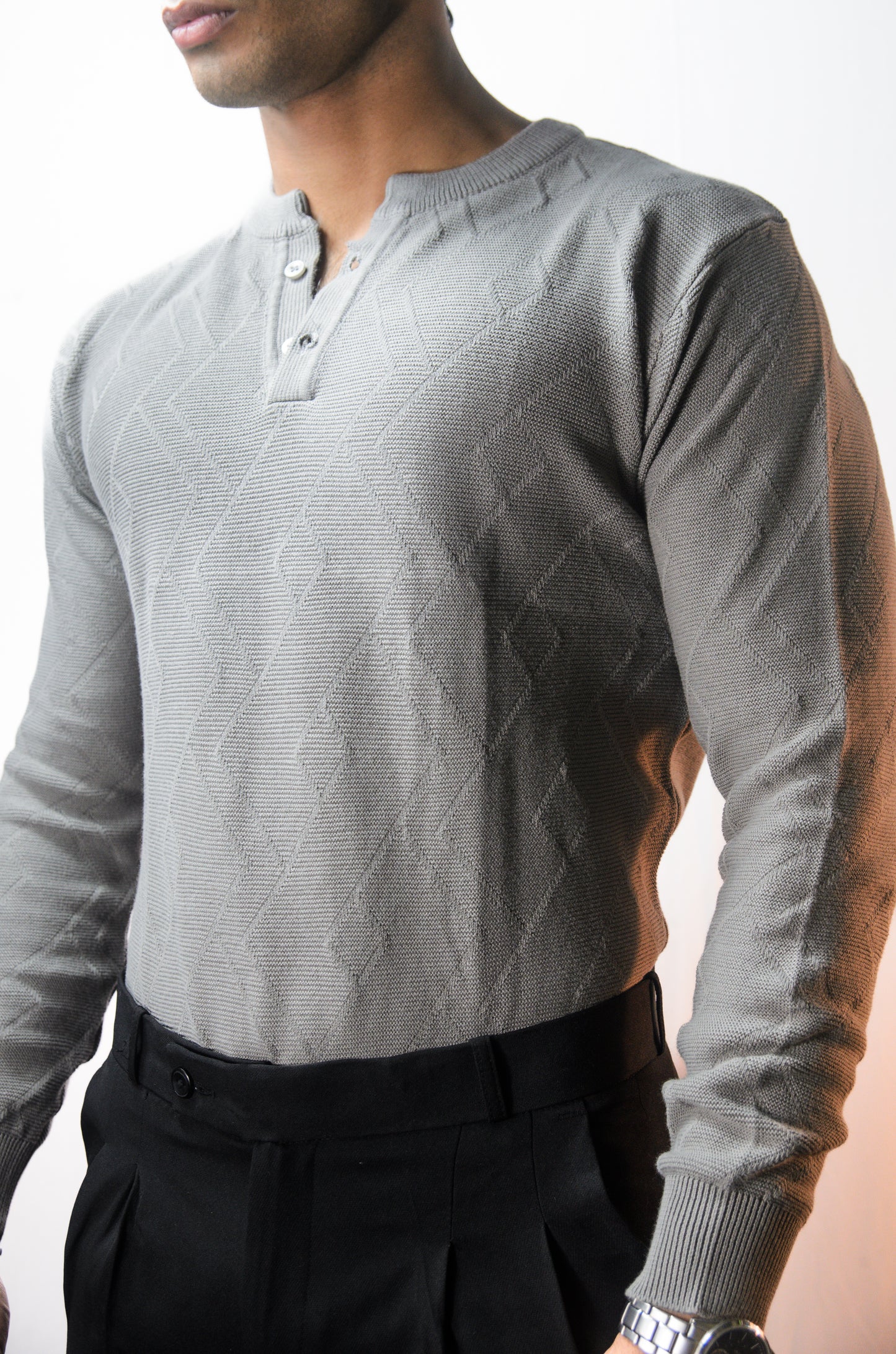 The Arizona Full Sleeve Polo T-Shirt - GREY