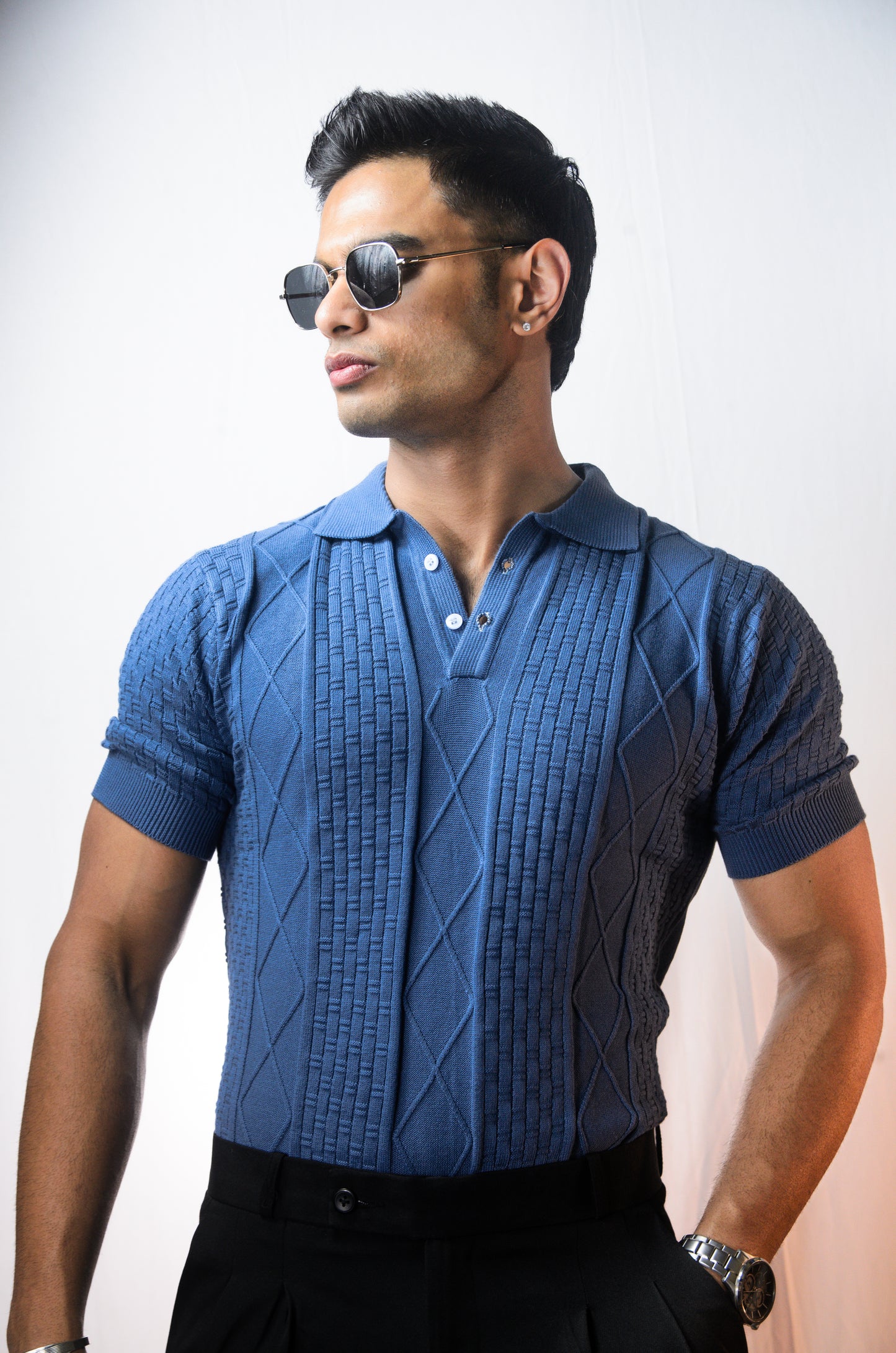 The Brookline Knit T-shirt - VINTAGE BLUE