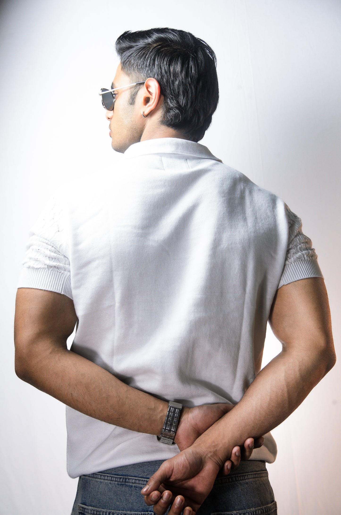 Palm Shade Polo-WHITE