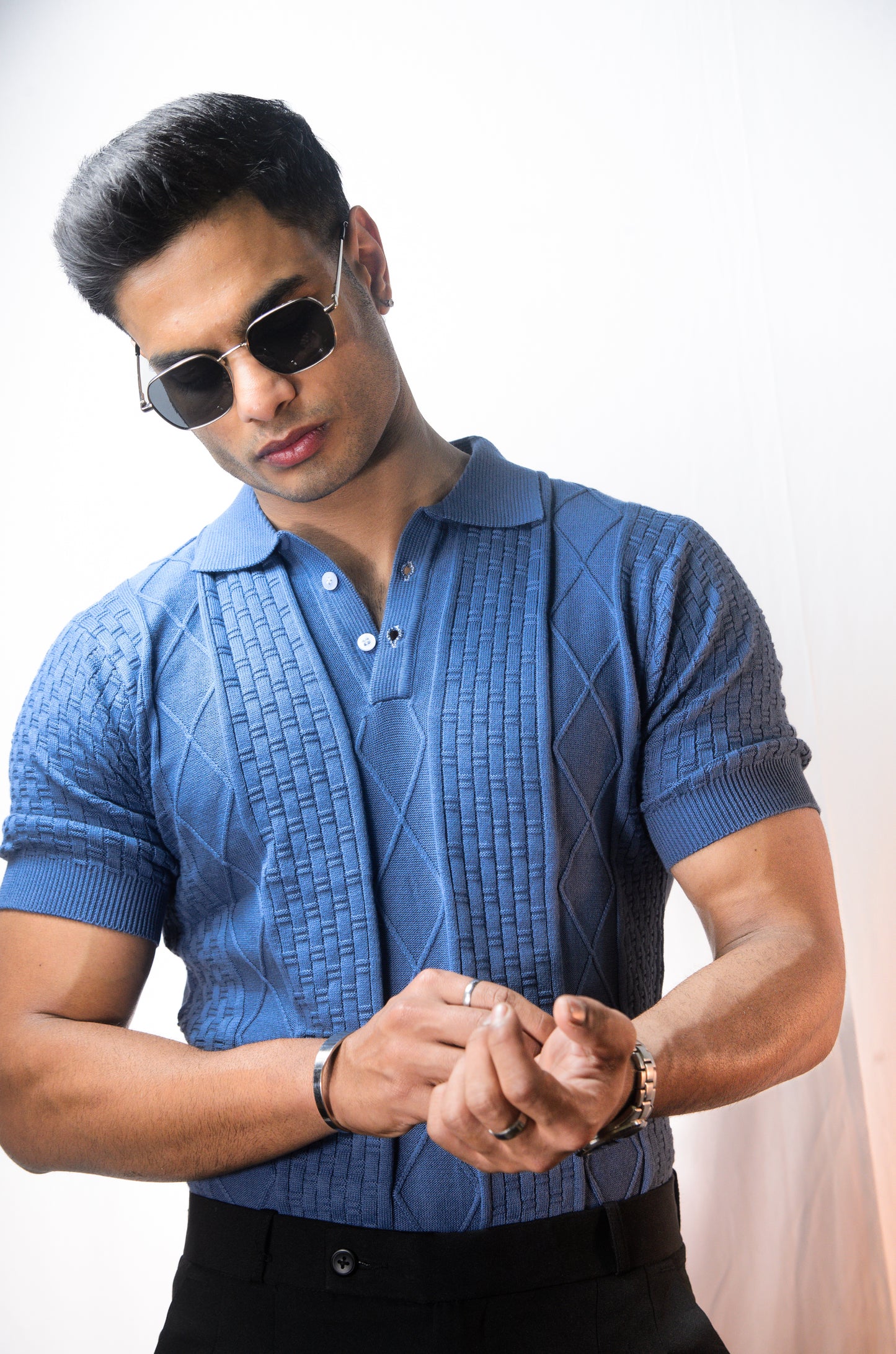 The Brookline Knit T-shirt - VINTAGE BLUE