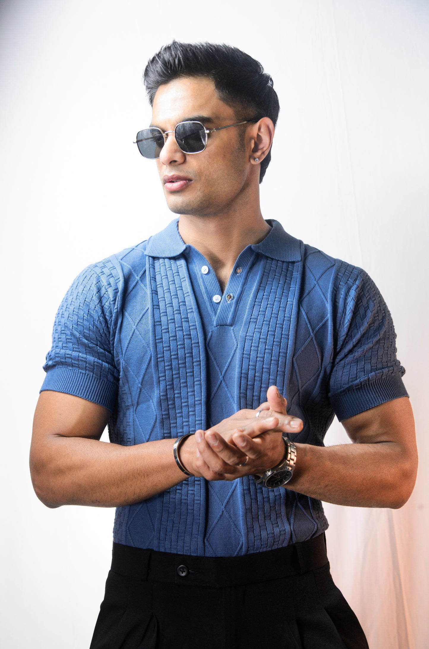 The Brookline Knit T-shirt - VINTAGE BLUE