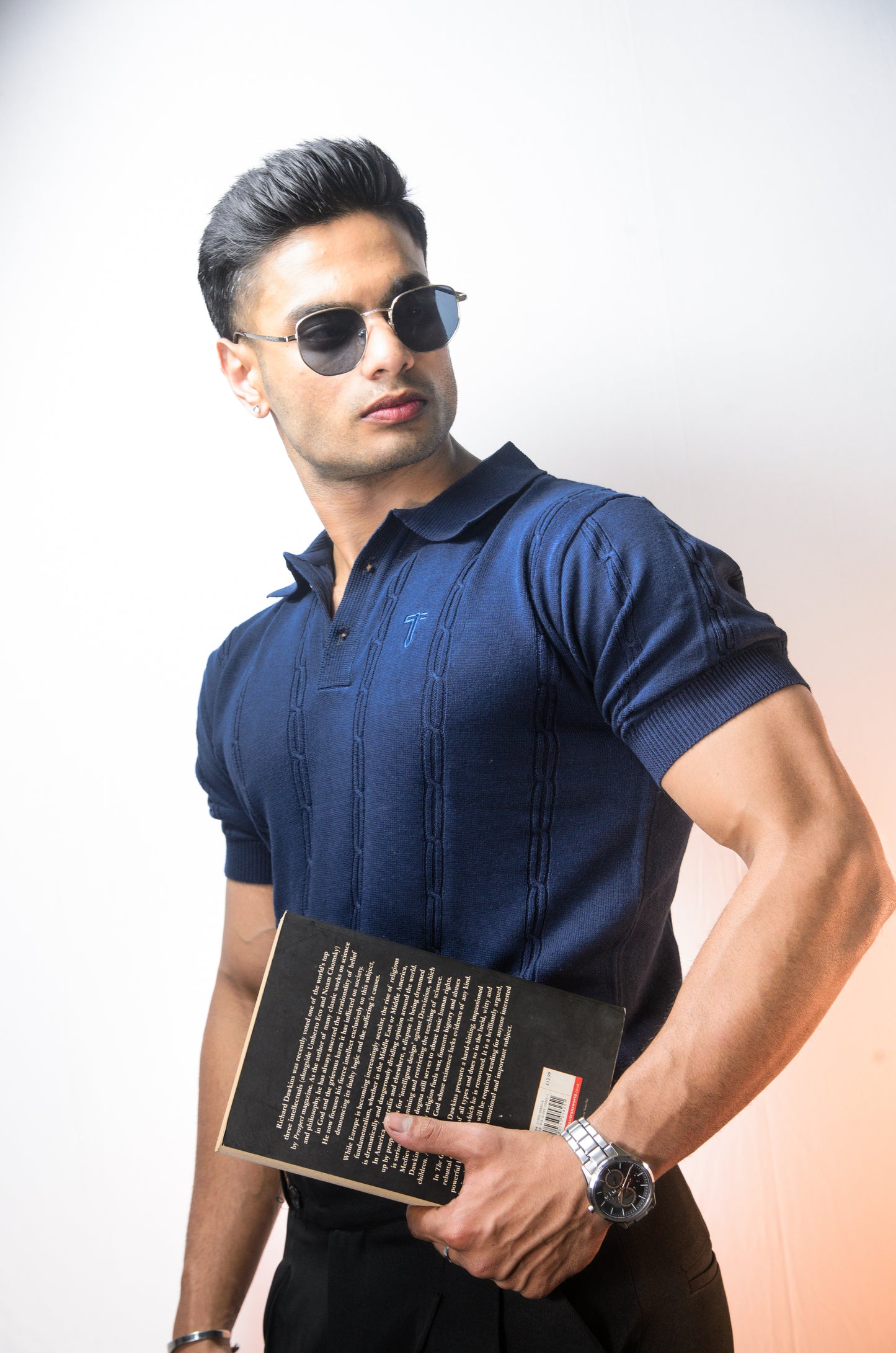 The Noiré Half Sleeve Polo - NAVY