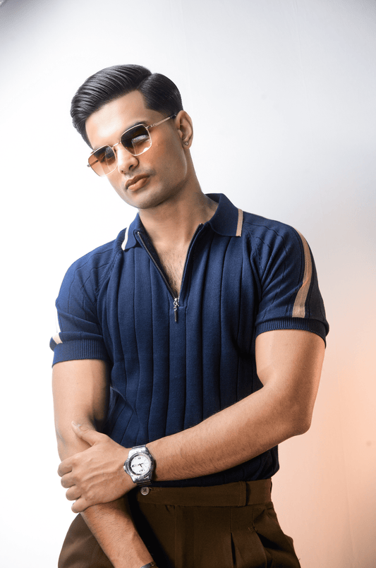 Clubline Textured Polo - NAVY