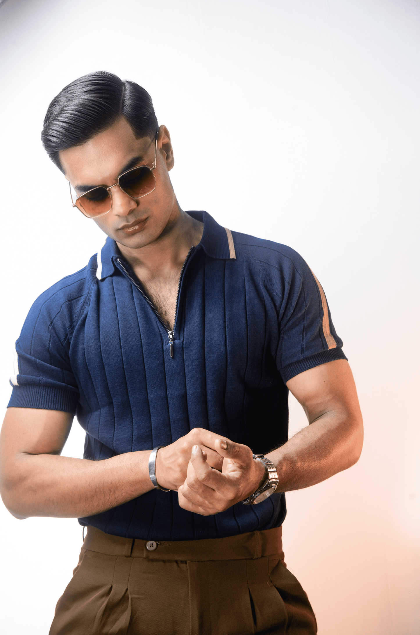 Clubline Textured Polo - NAVY
