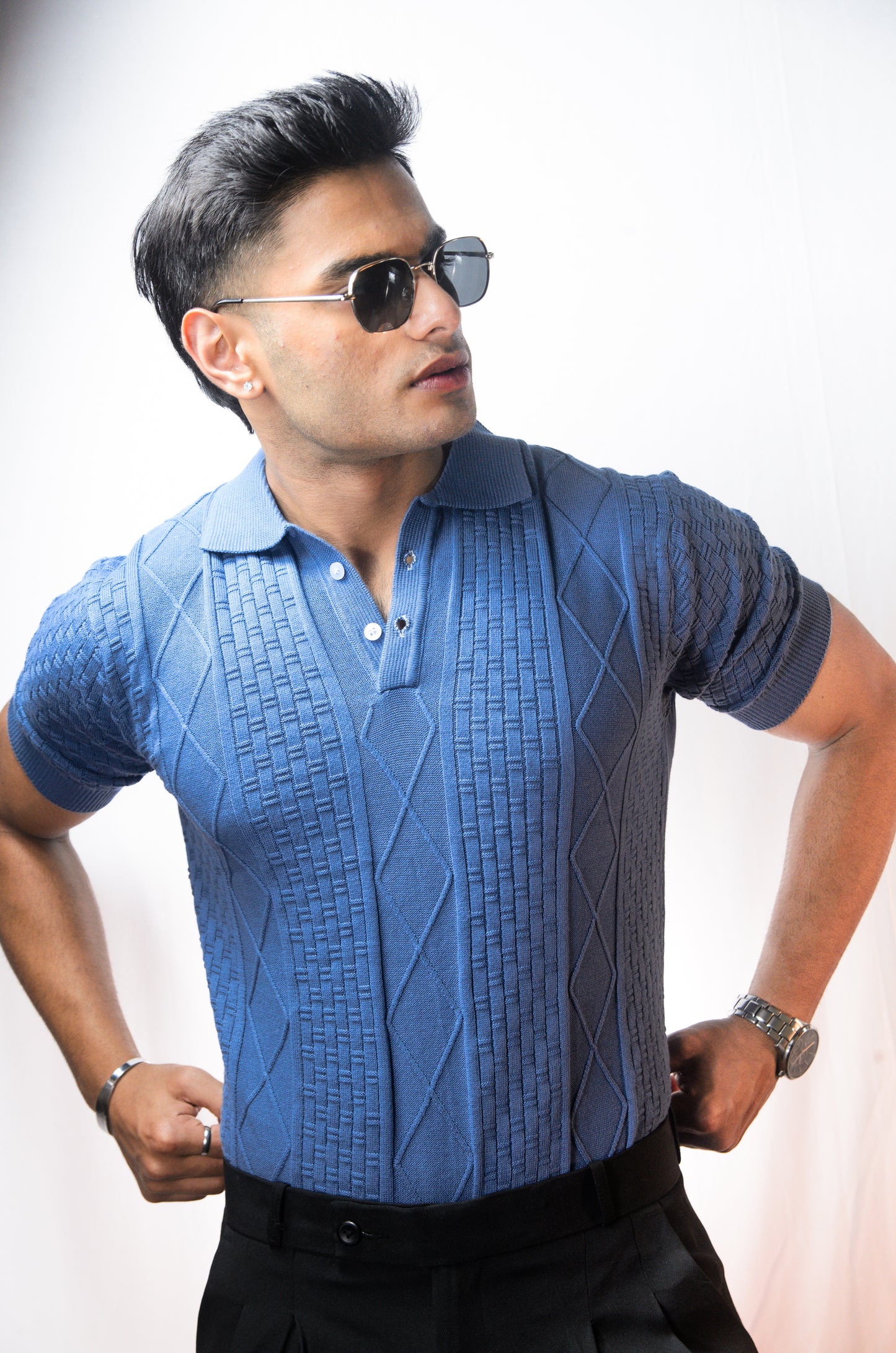 The Brookline Knit T-shirt - VINTAGE BLUE