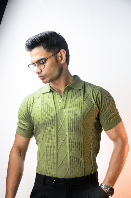 The Brookline Knit T-shirt - ESTATE GREEN