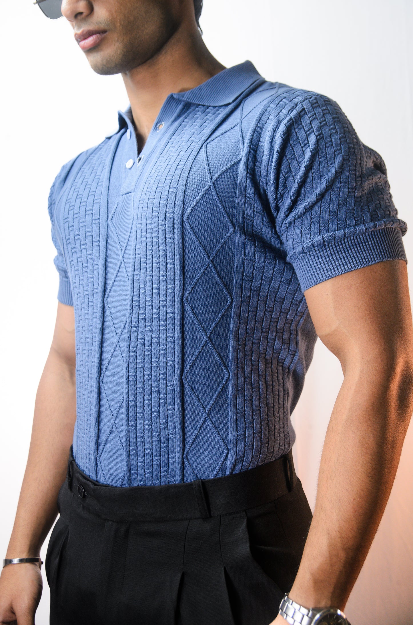 The Brookline Knit T-shirt - VINTAGE BLUE