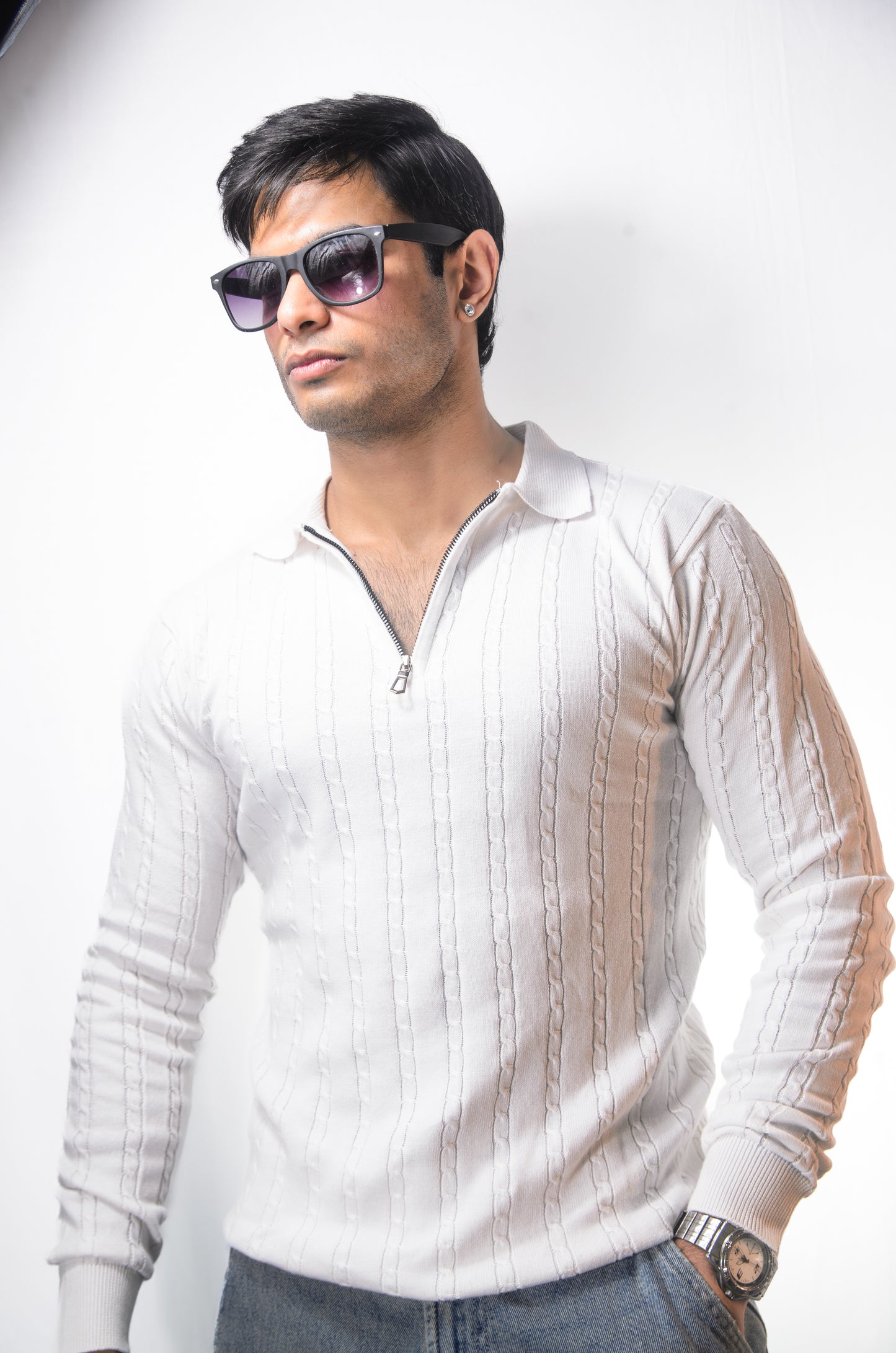 Swiss Elegance Full Sleeve T-shirt-WHITE