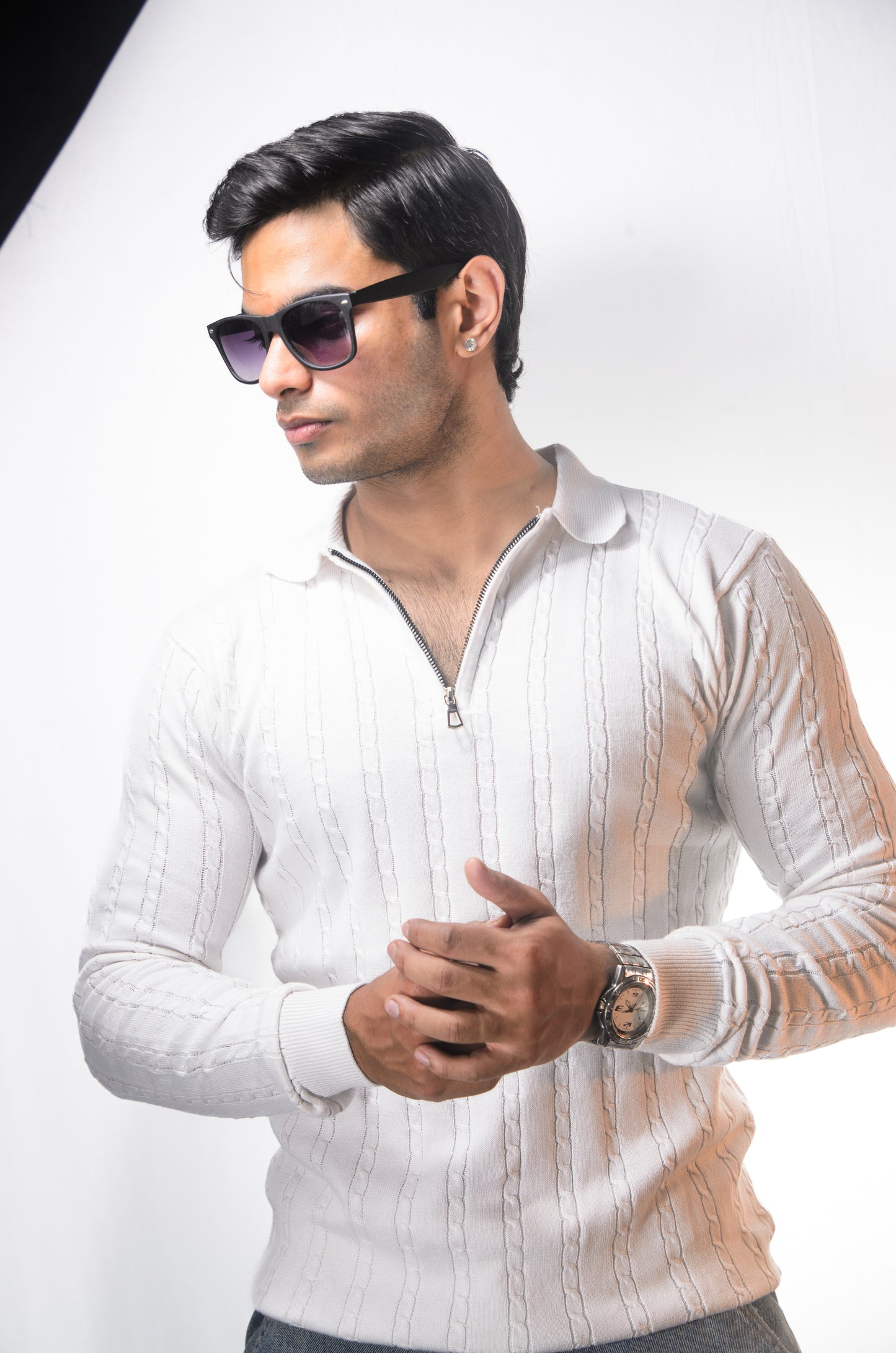 Swiss Elegance Full Sleeve T-shirt-WHITE