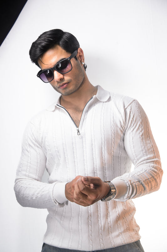 Swiss Elegance Full Sleeve T-shirt-WHITE