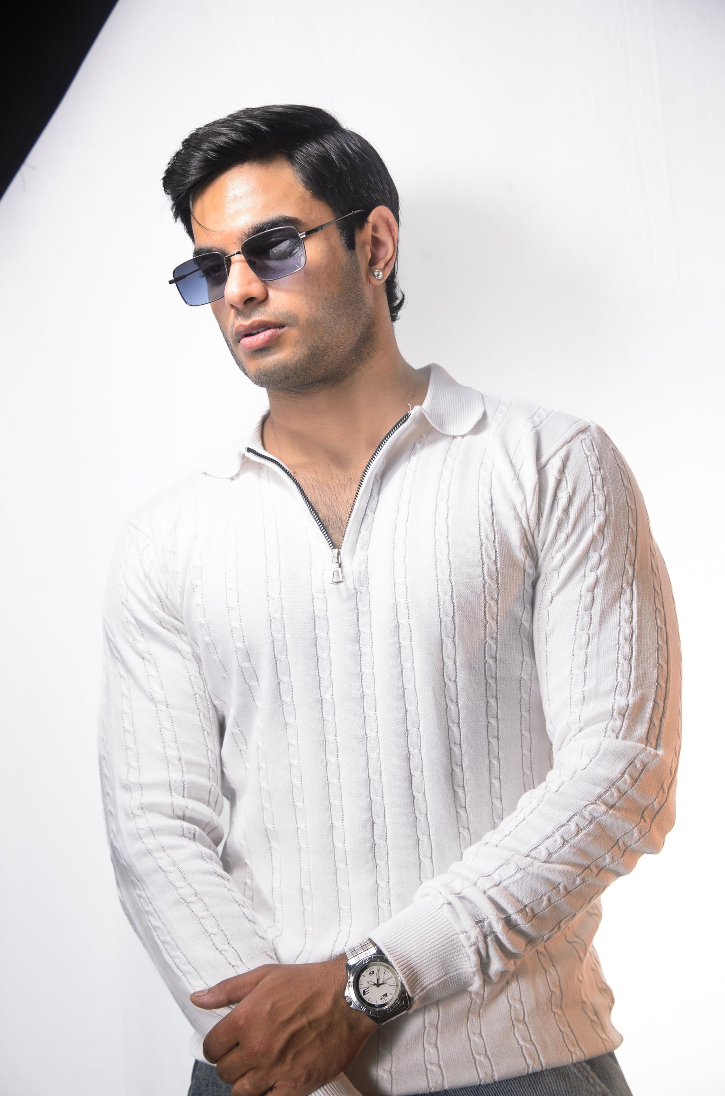 Swiss Elegance Full Sleeve T-shirt-WHITE