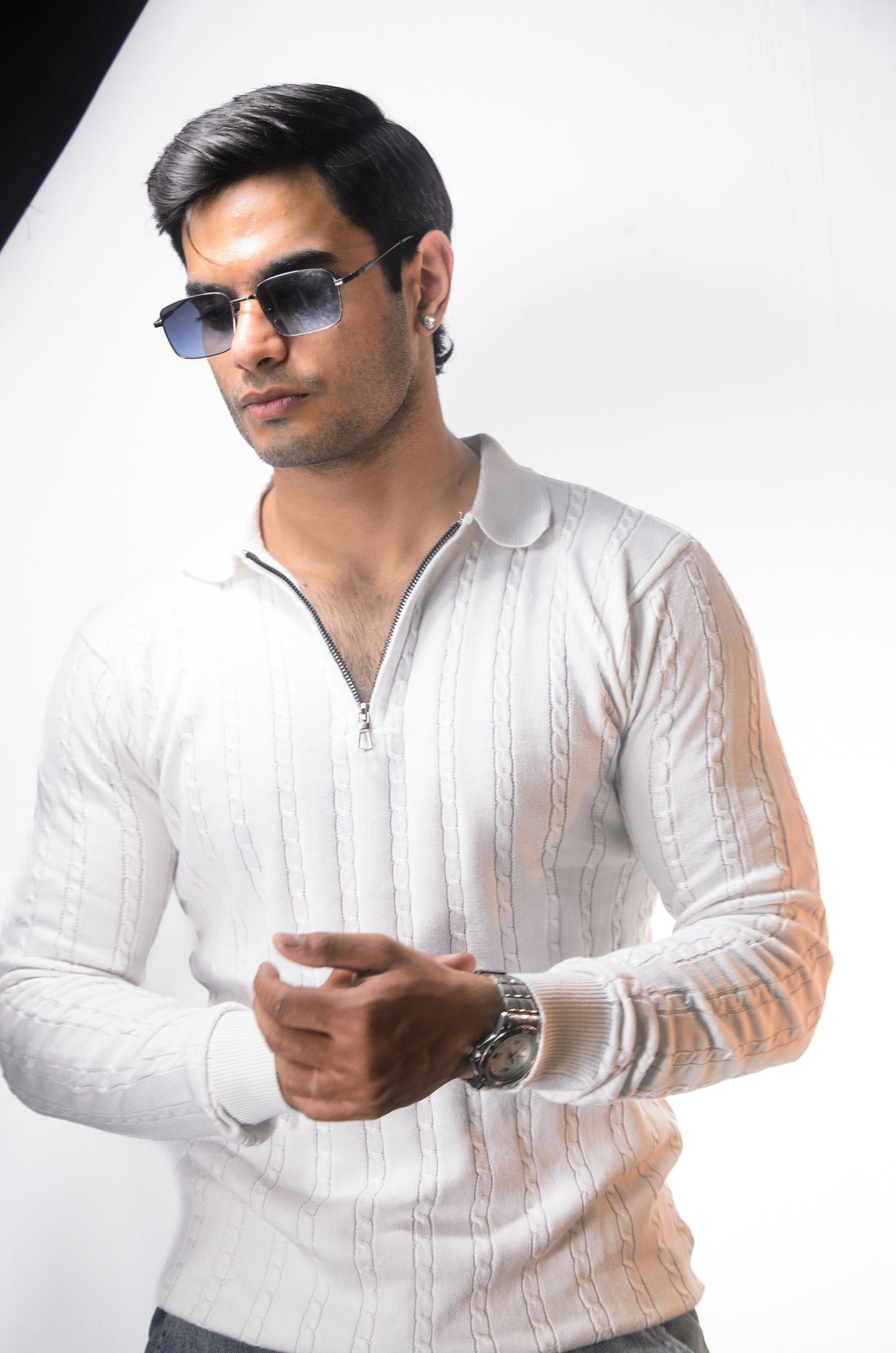 Swiss Elegance Full Sleeve T-shirt-WHITE