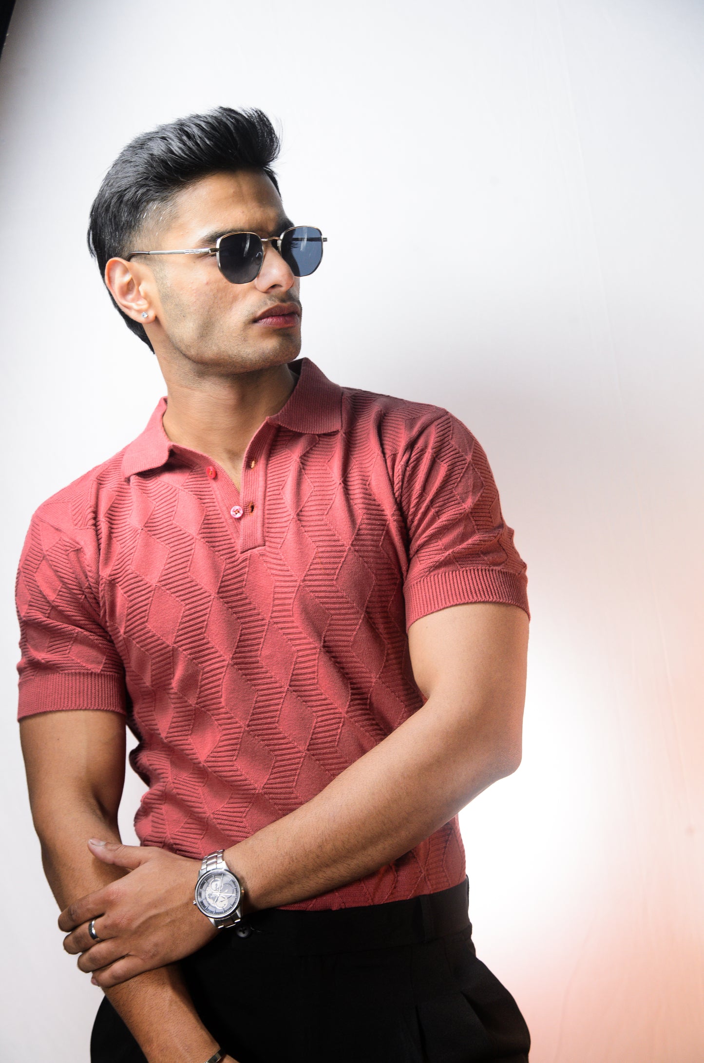 The Chelsea Knit T-Shirt - PEACH