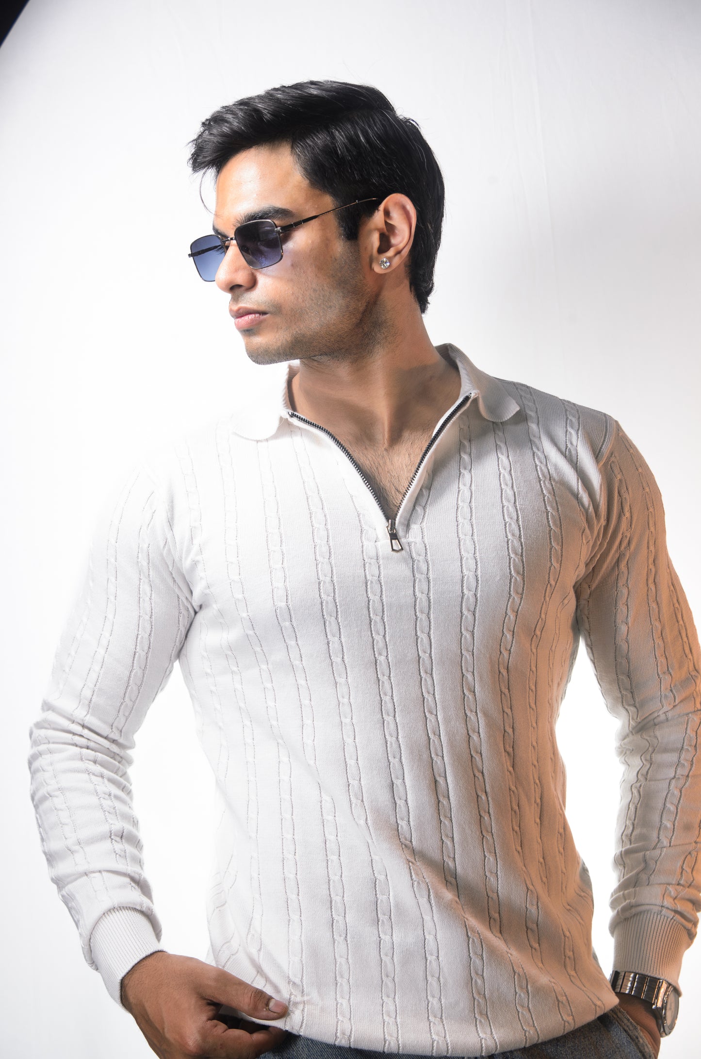 Swiss Elegance Full Sleeve T-shirt-WHITE