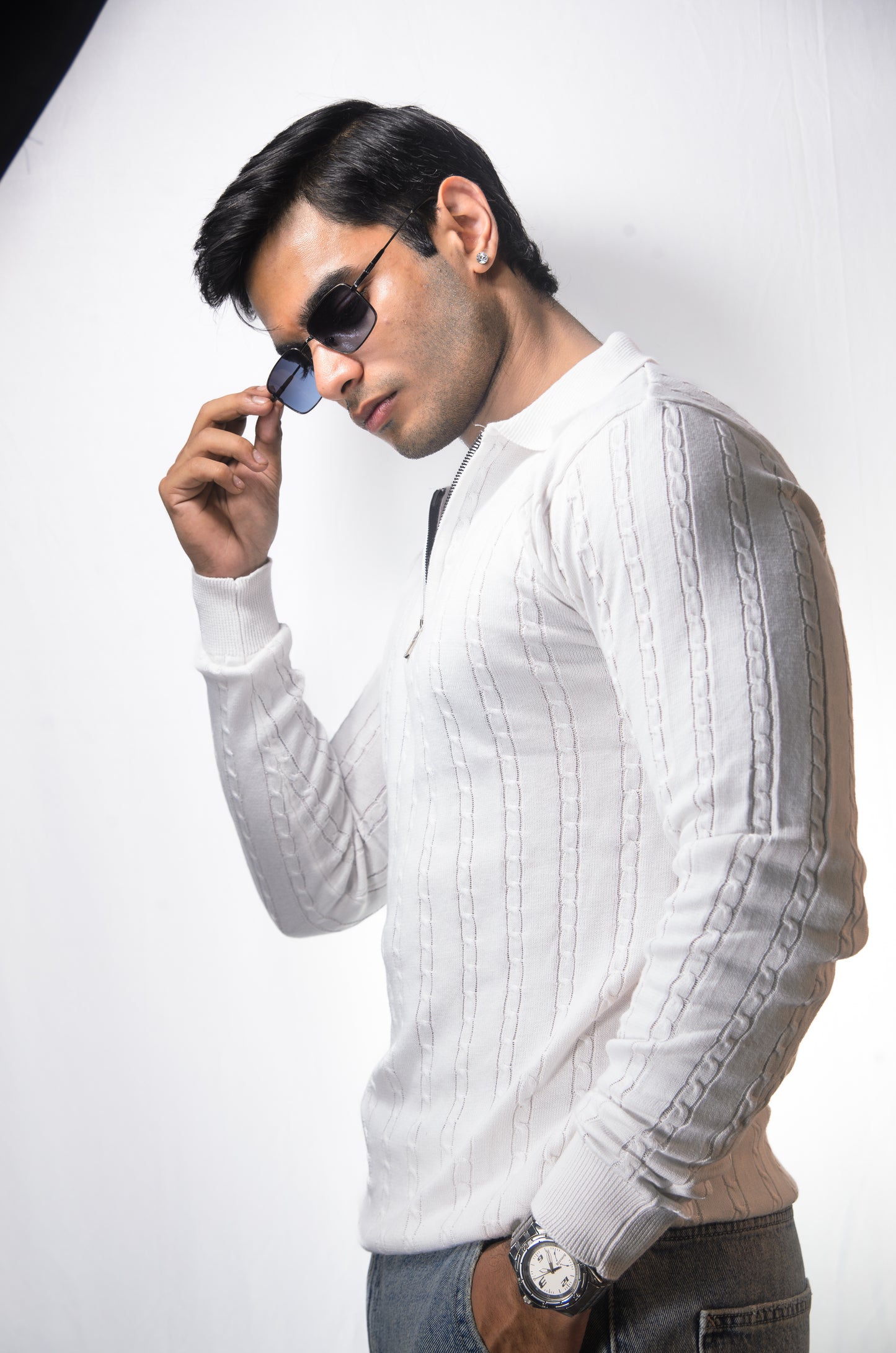 Swiss Elegance Full Sleeve T-shirt-WHITE