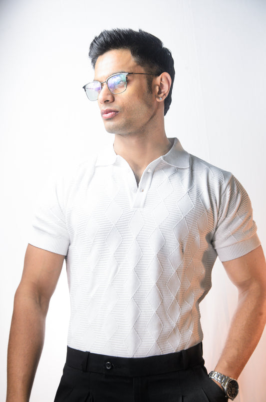 The Chelsea Knit T-Shirt - WHITE