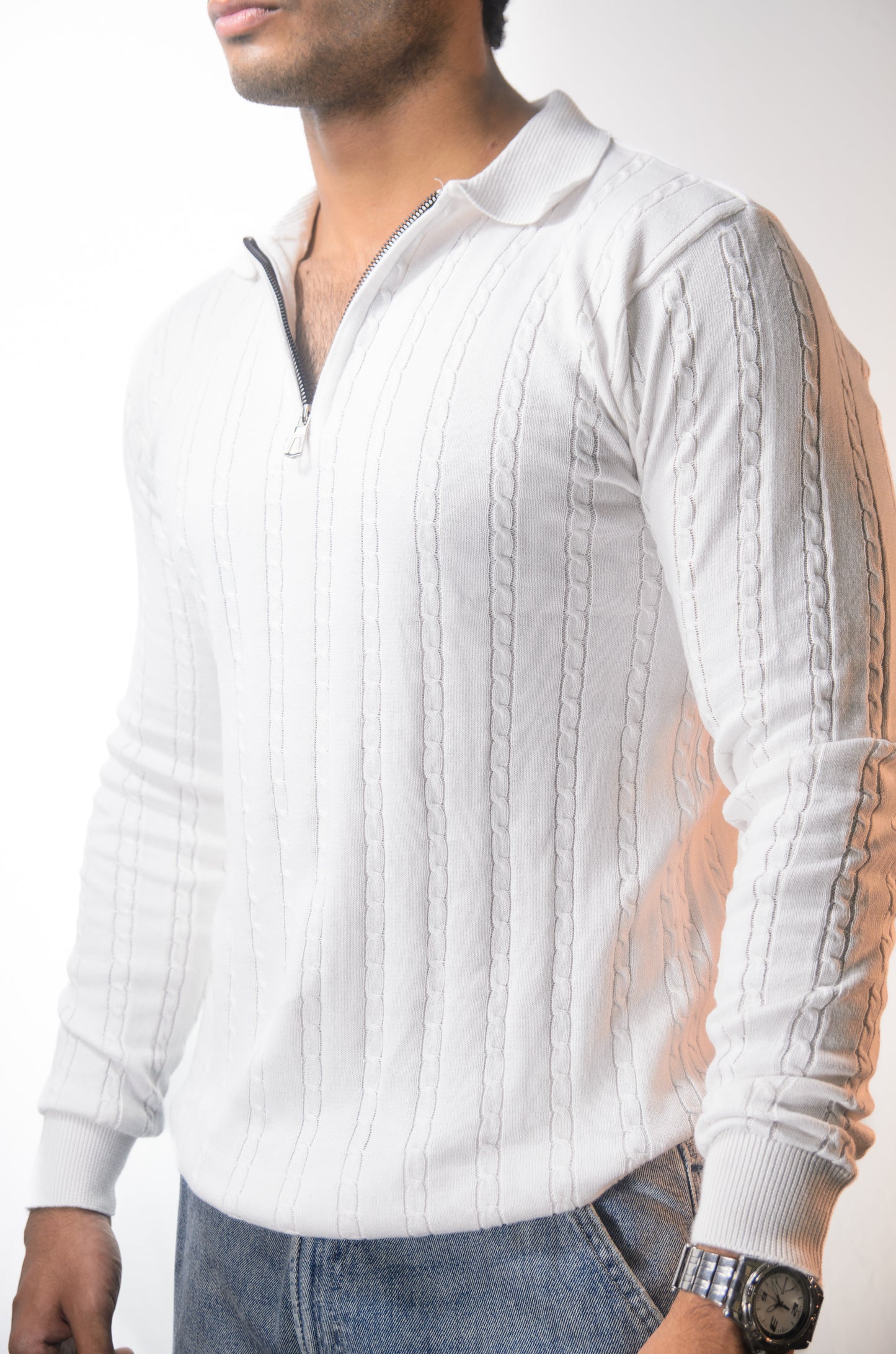 Swiss Elegance Full Sleeve T-shirt-WHITE