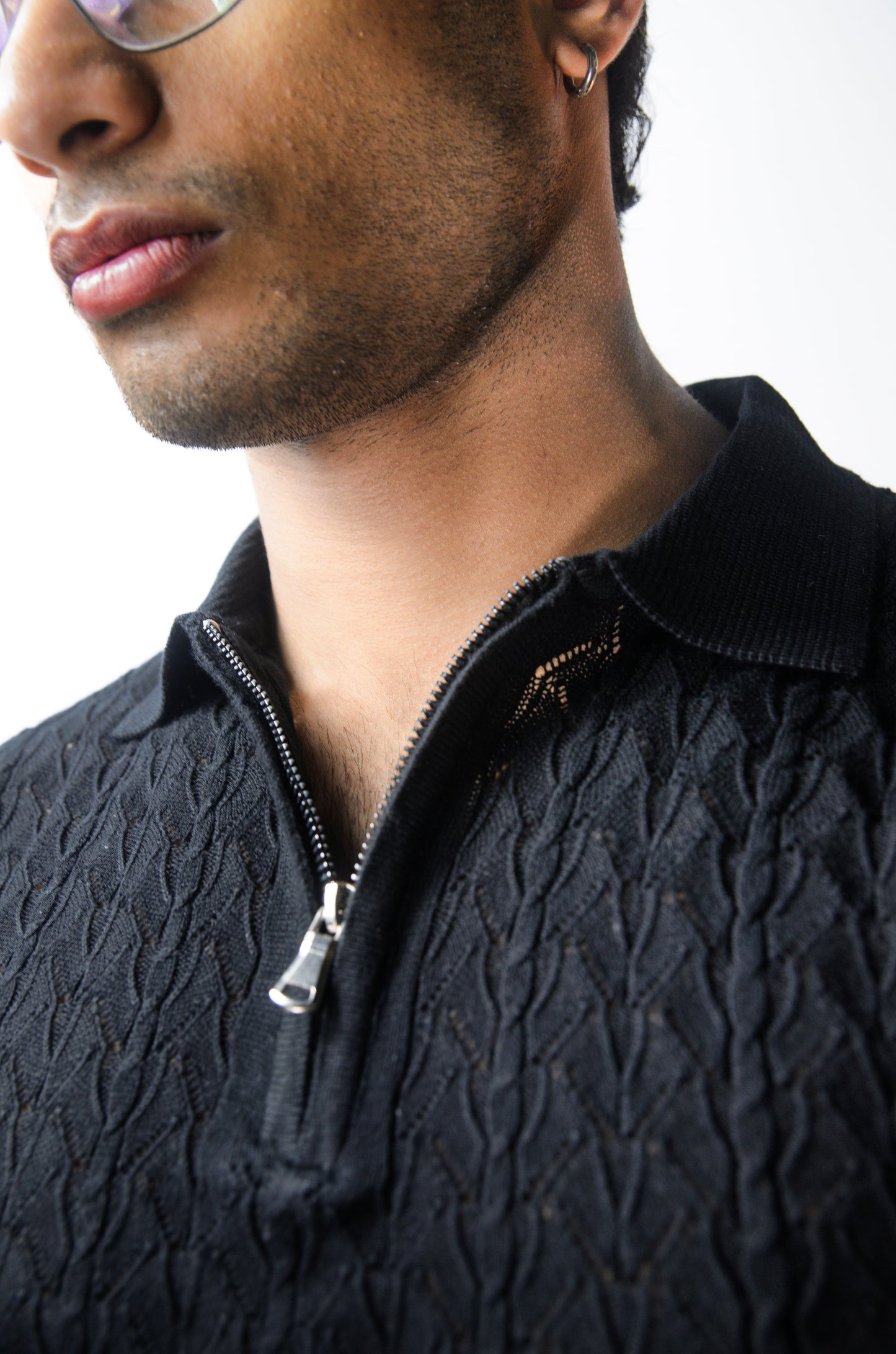 Palm Shade Polo-BLACK