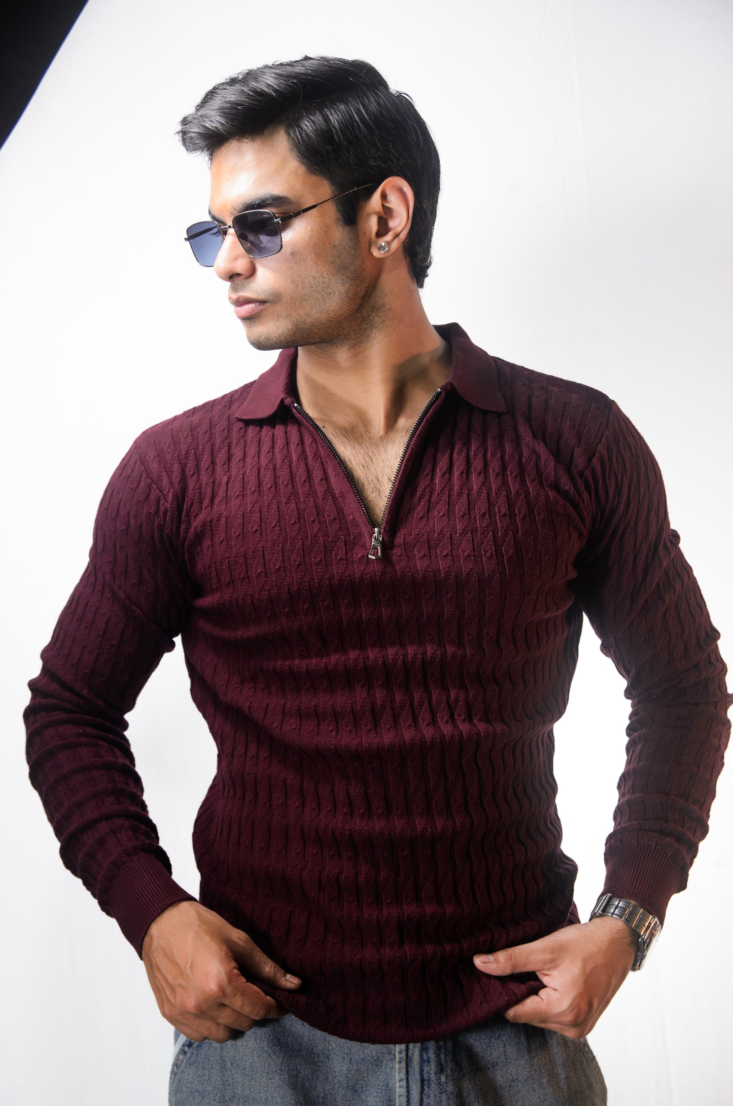 The Milanese Full Sleeve T-shirt-WINE