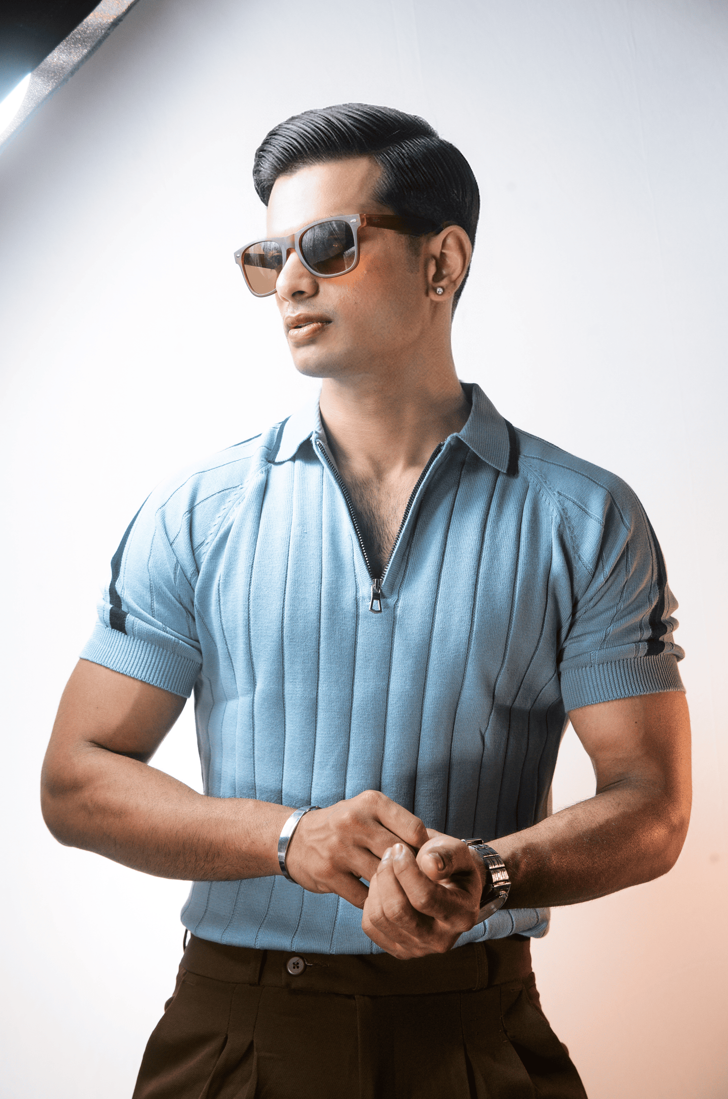 Clubline Textured Polo -  SKY BLUE